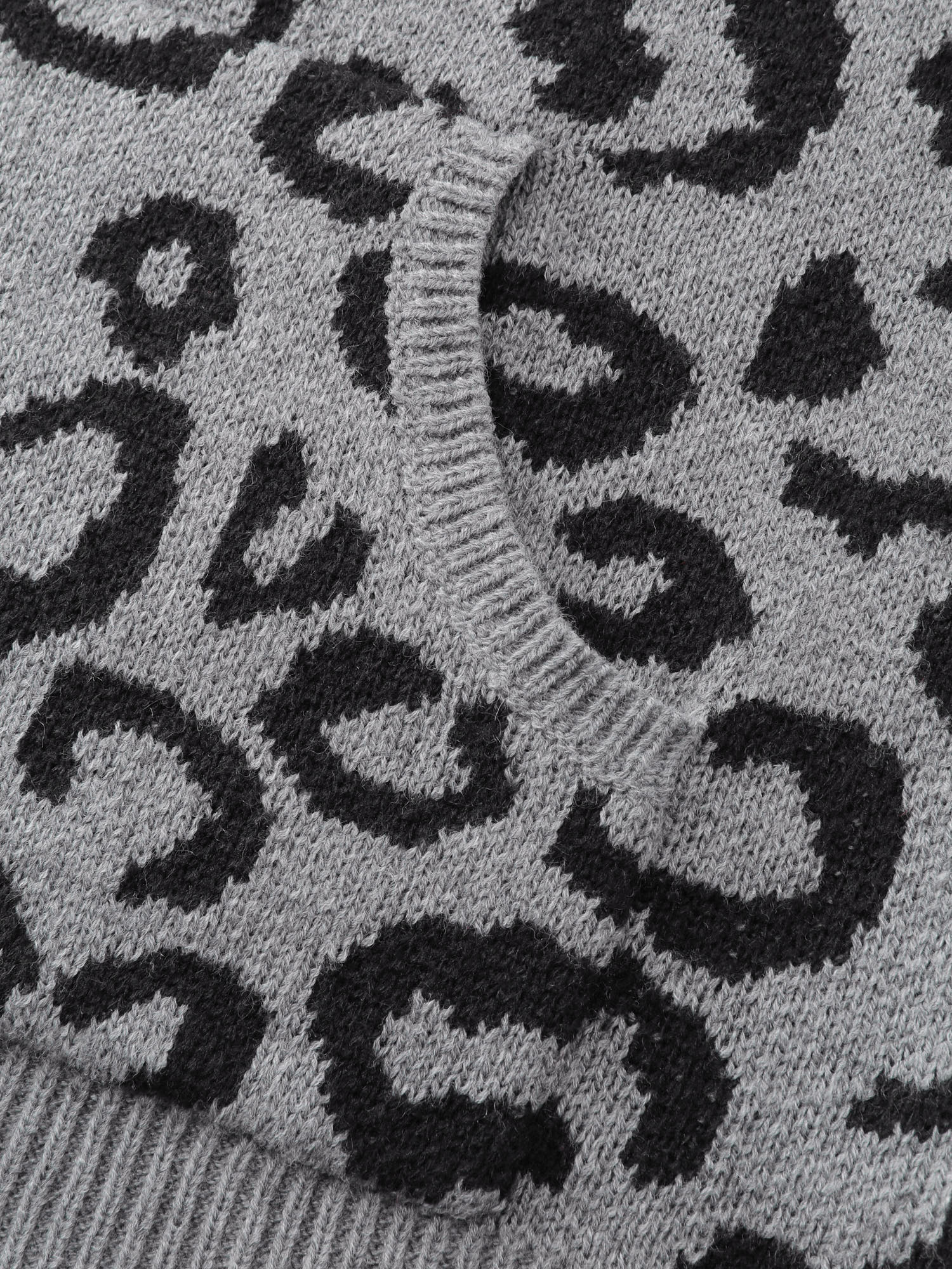 Leopard Print Jacquard Hooded Knit Cardigan - Image 7