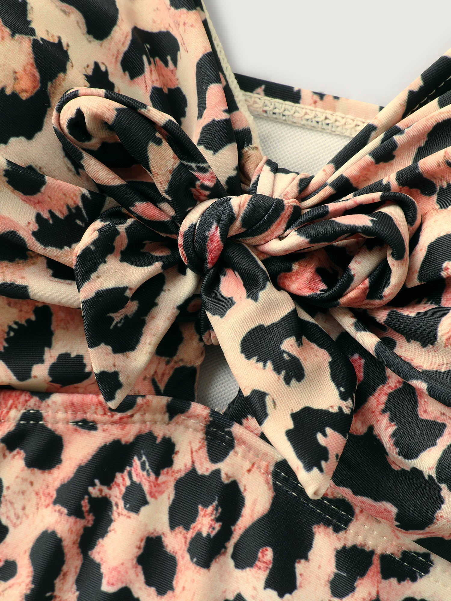 Leopard Print Knotted Front Bikini Top - Image 5