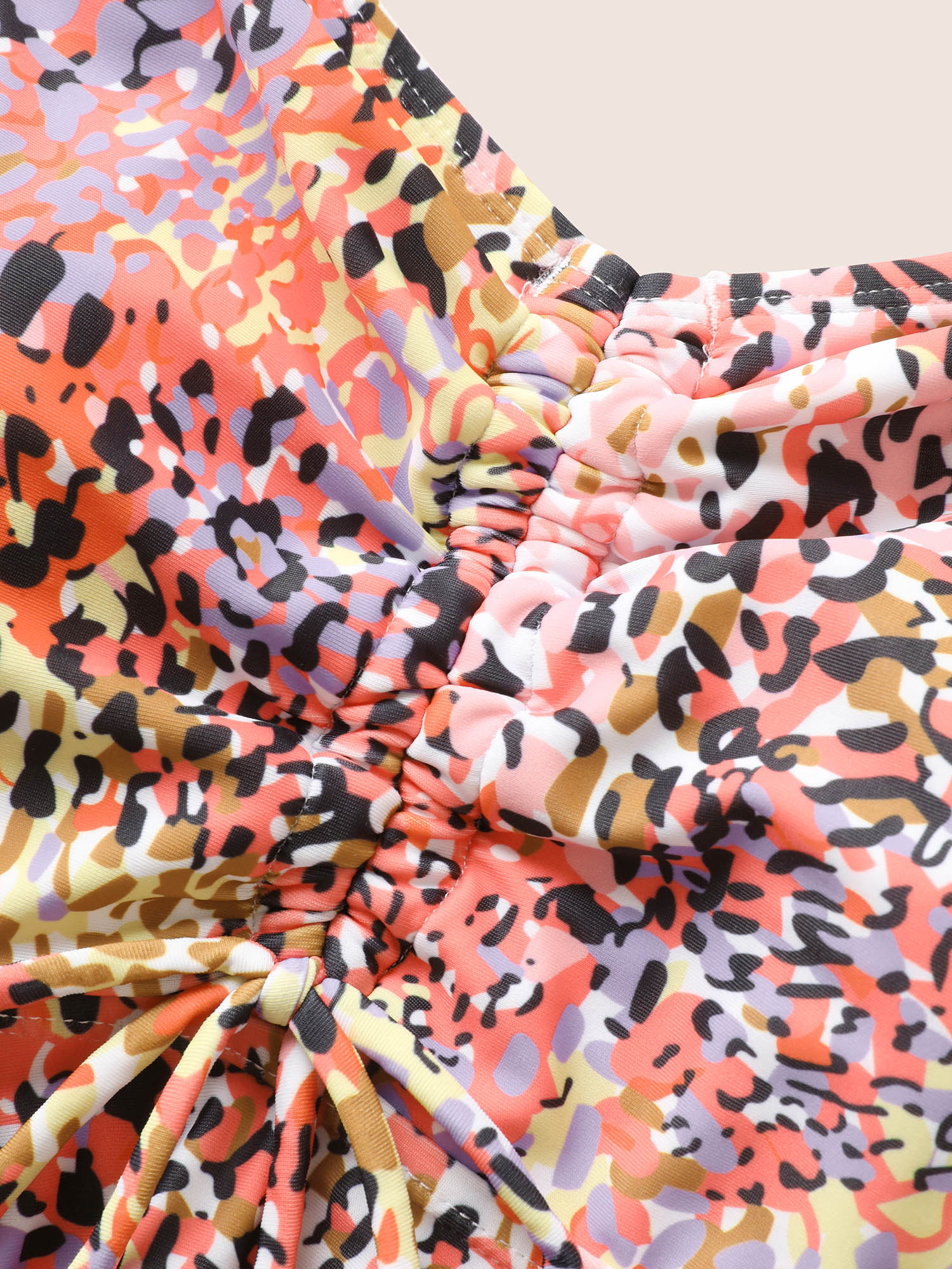 Leopard Print Knotted Front Swim Top - Image 5
