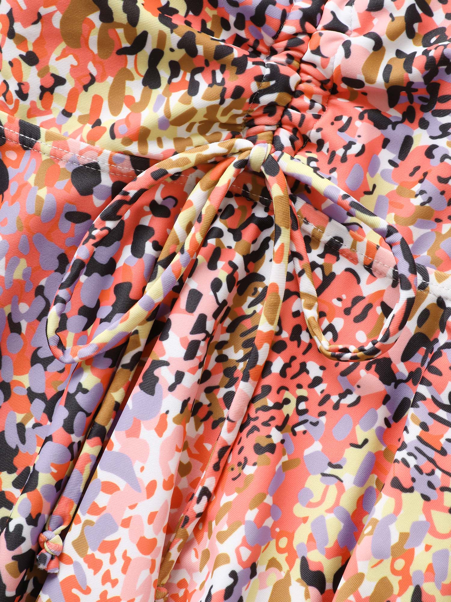 Leopard Print Knotted Front Swim Top - Image 6