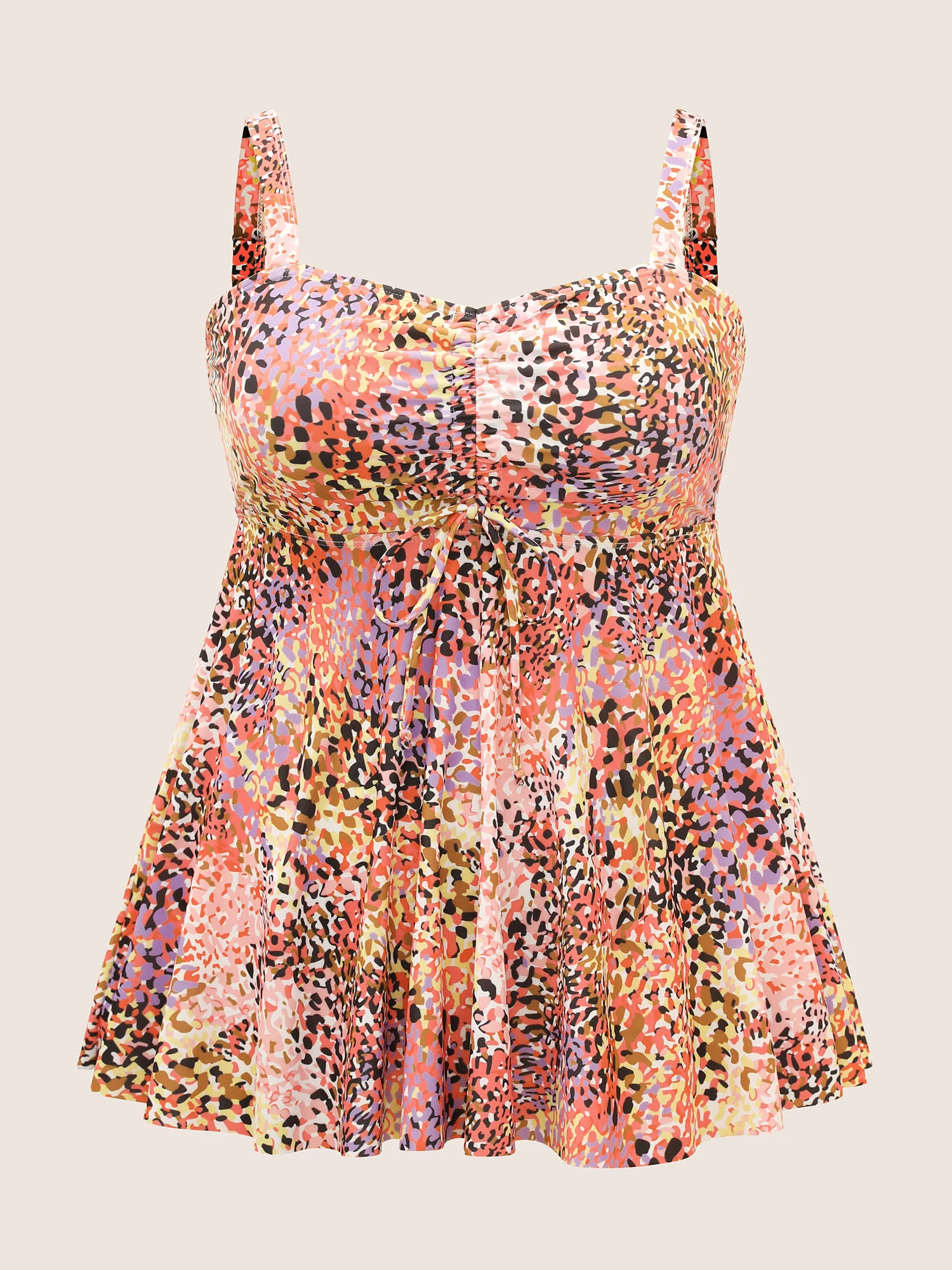 Leopard Print Knotted Front Swim Top - Image 7