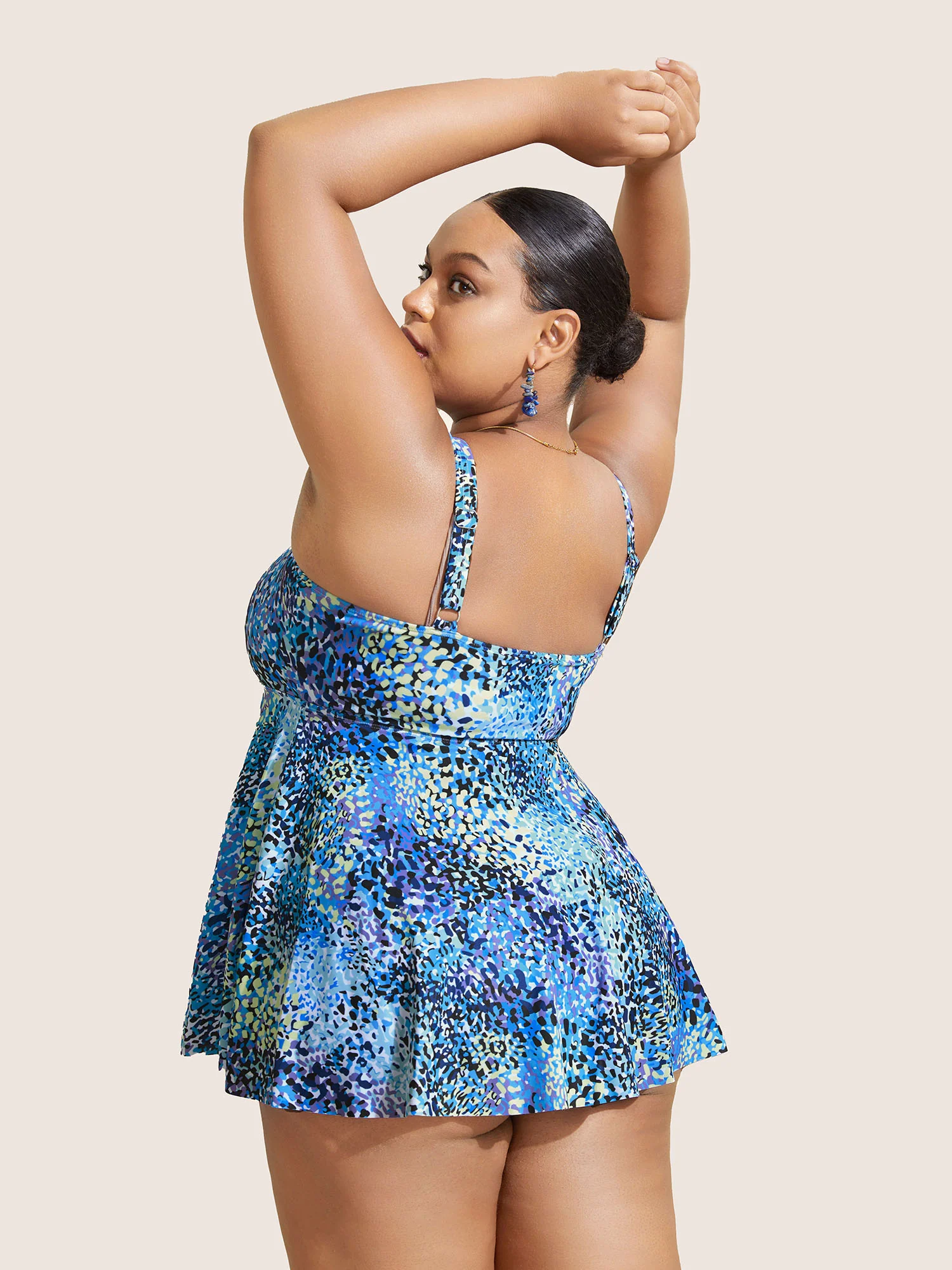 Leopard Print Knotted Front Swim Top - Image 9