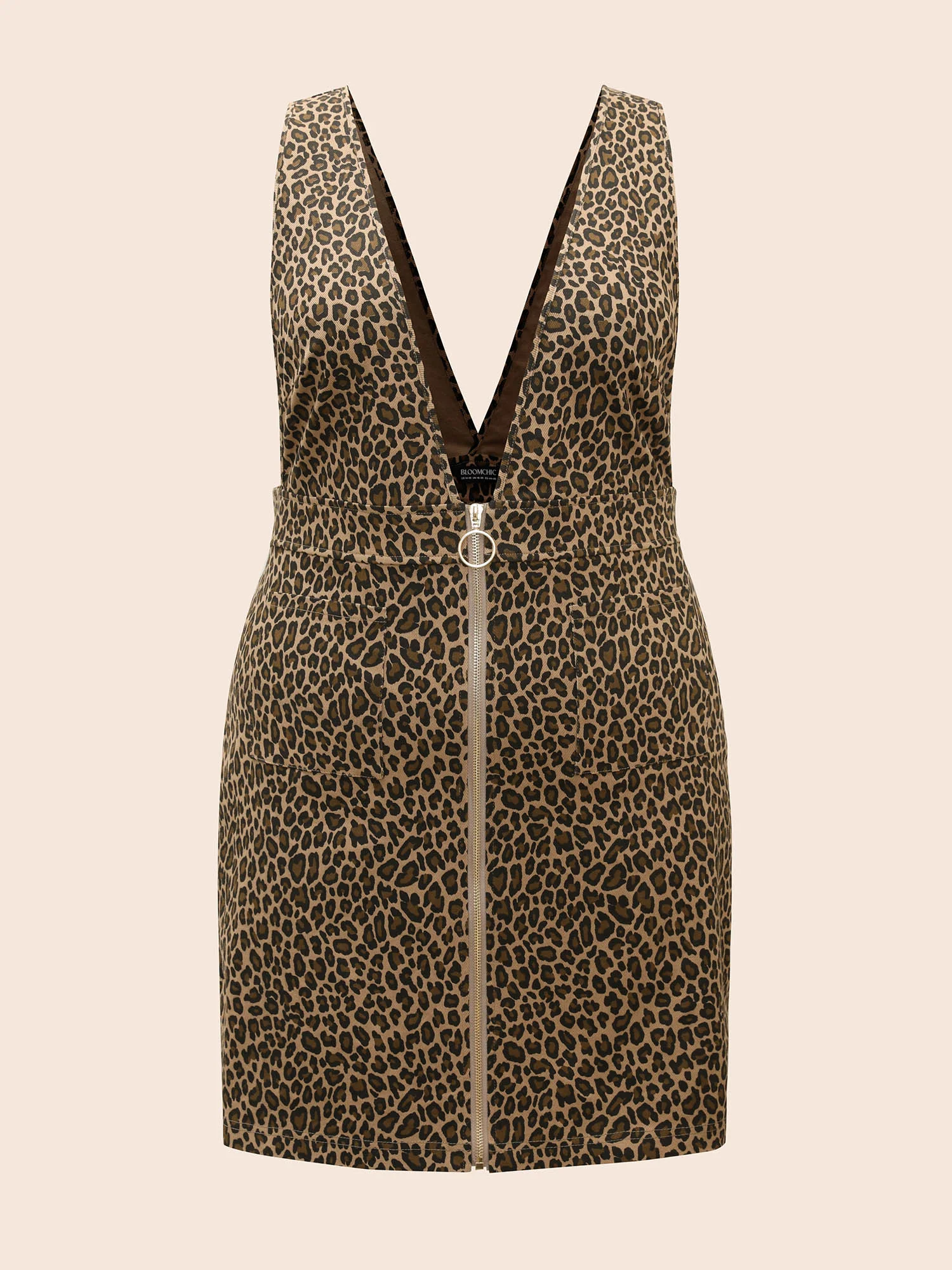 Leopard Print O Ring Zipper Dress - Image 7