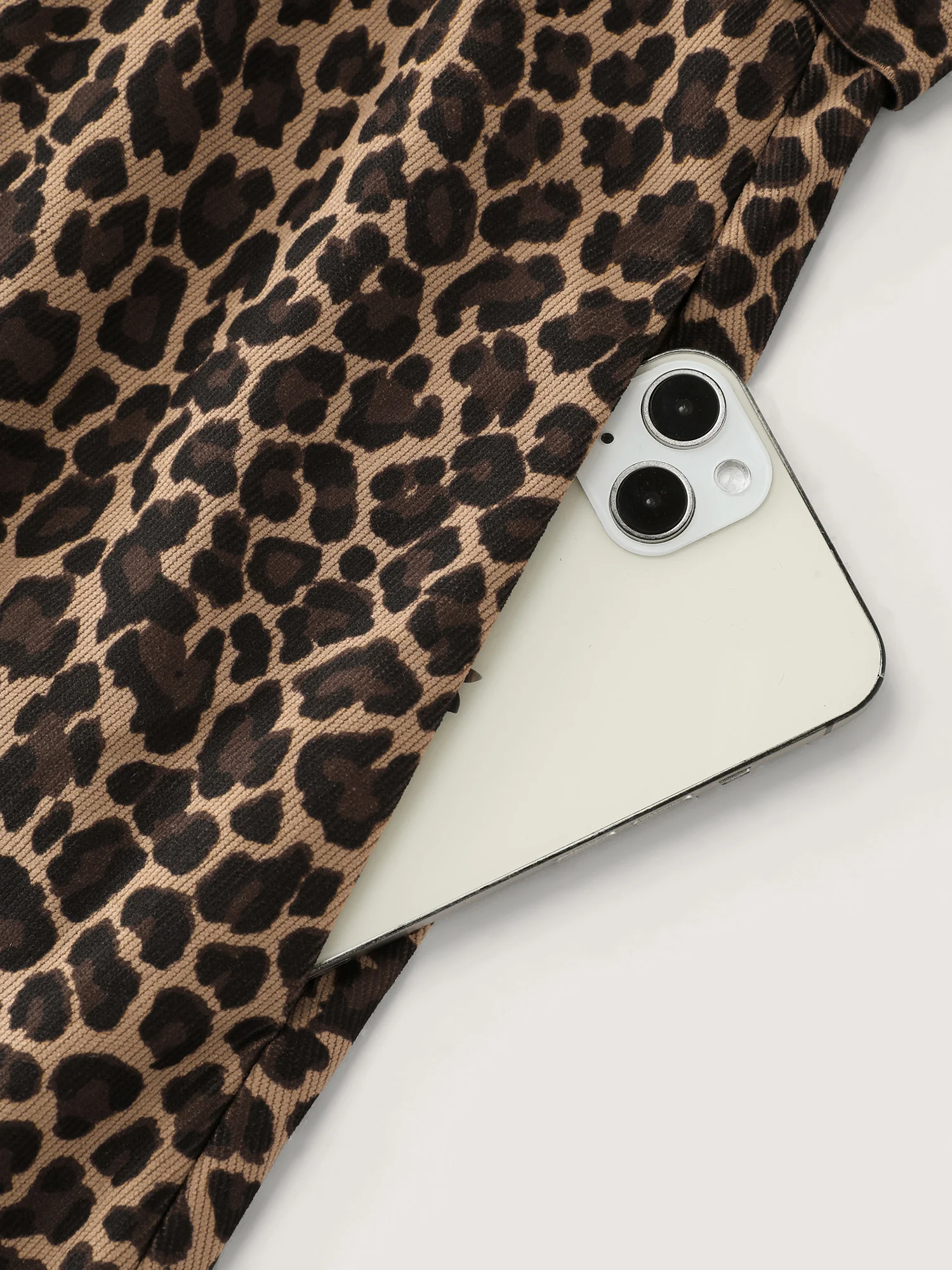 Leopard Print Patchwork Belted Waist Midi Dress - Image 7