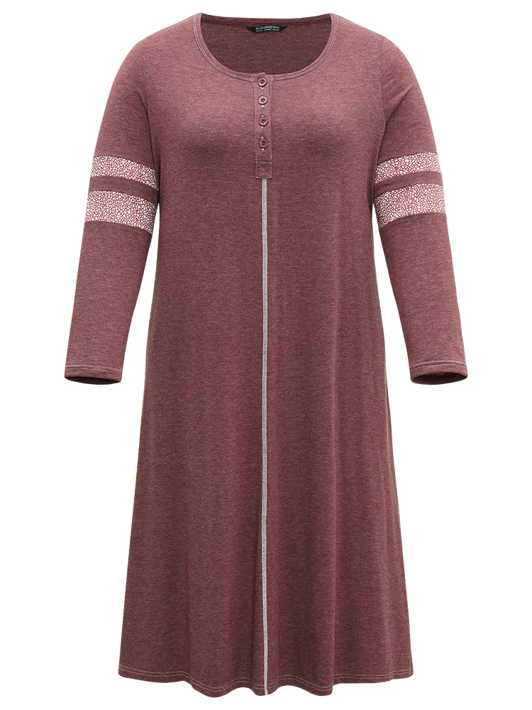 Supersoft Essentials Leopard Print Patchwork Stitch Pocket Button Up Split Hem Dress - Image 11