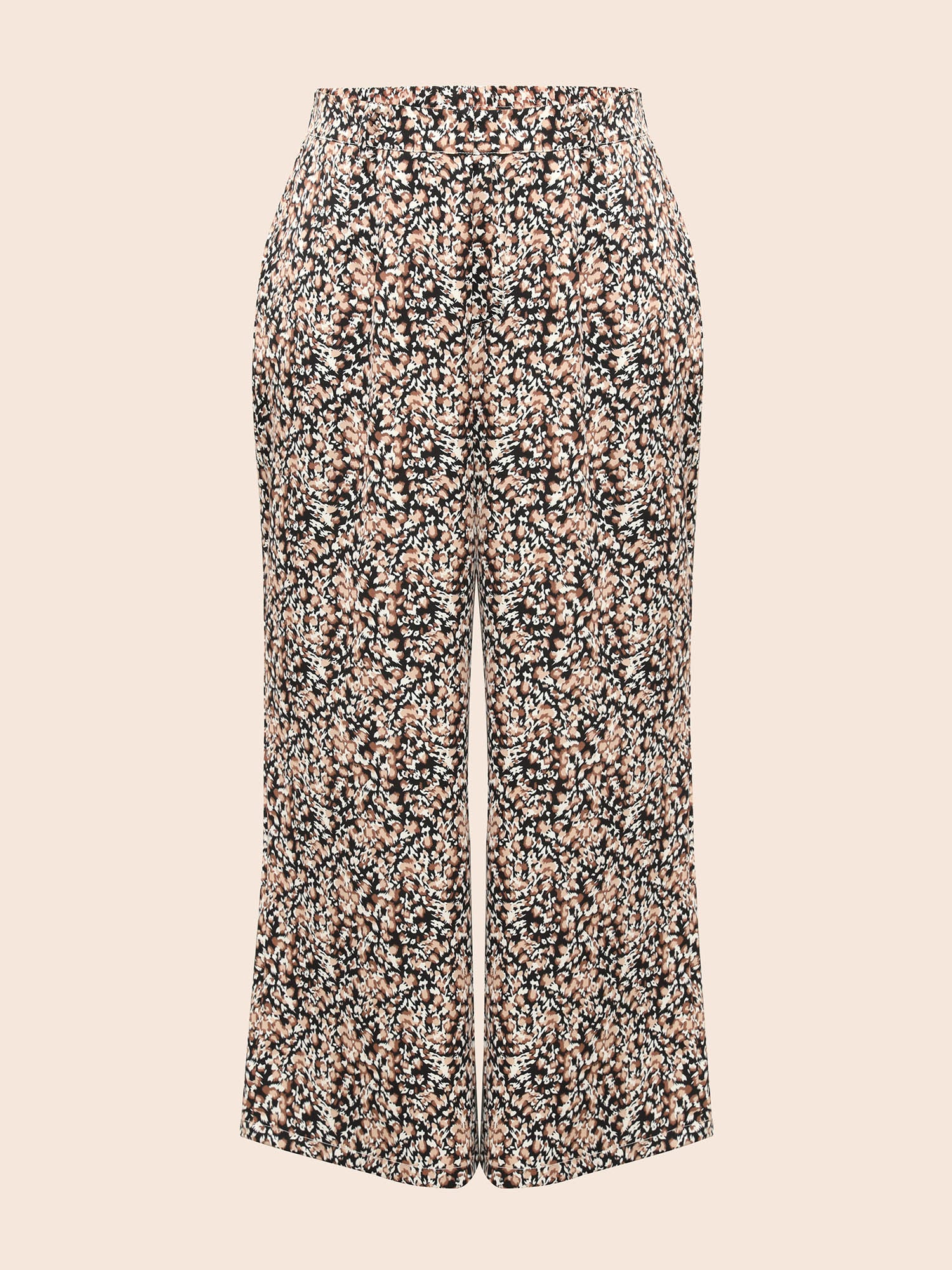Leopard Print Pleated Wide Leg Pants - Image 7