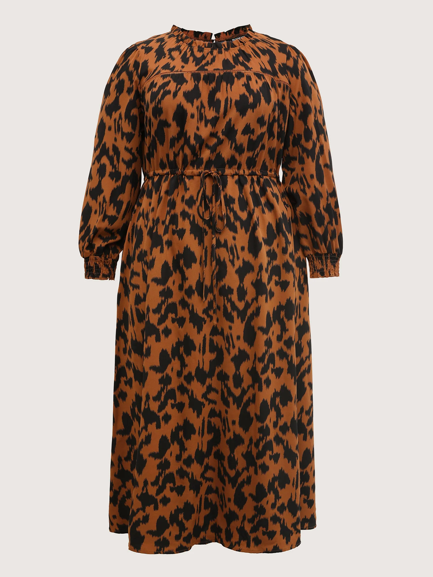 Leopard Print Pockets Lace Maxi Dress - Image 7