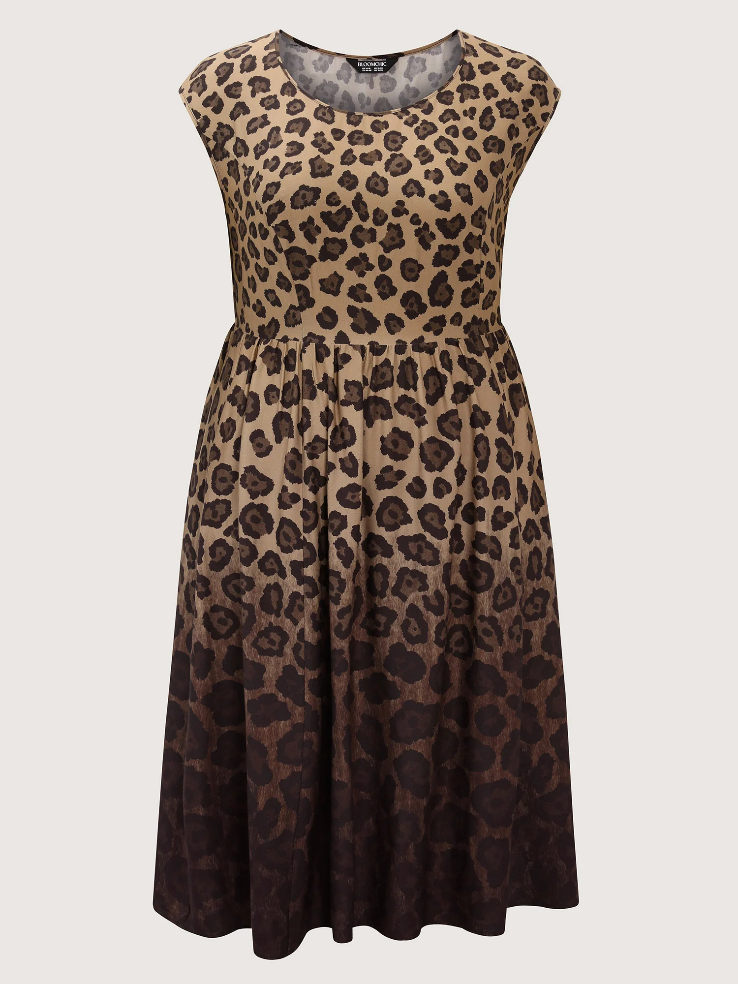Leopard Print Pockets Stretchy Waist Midi Dress - Image 8