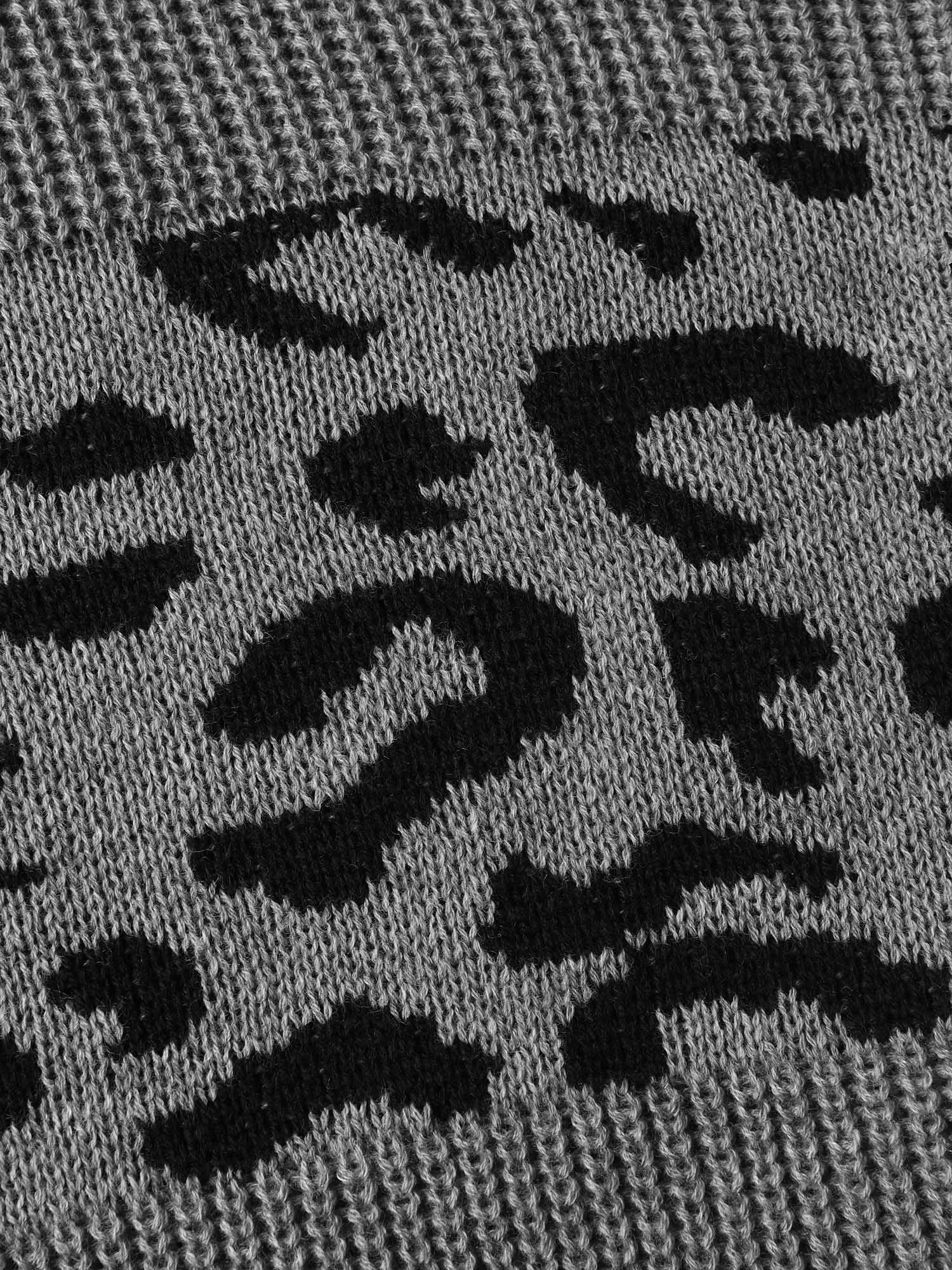Leopard Print Round Neck Textured Pullover - Image 5