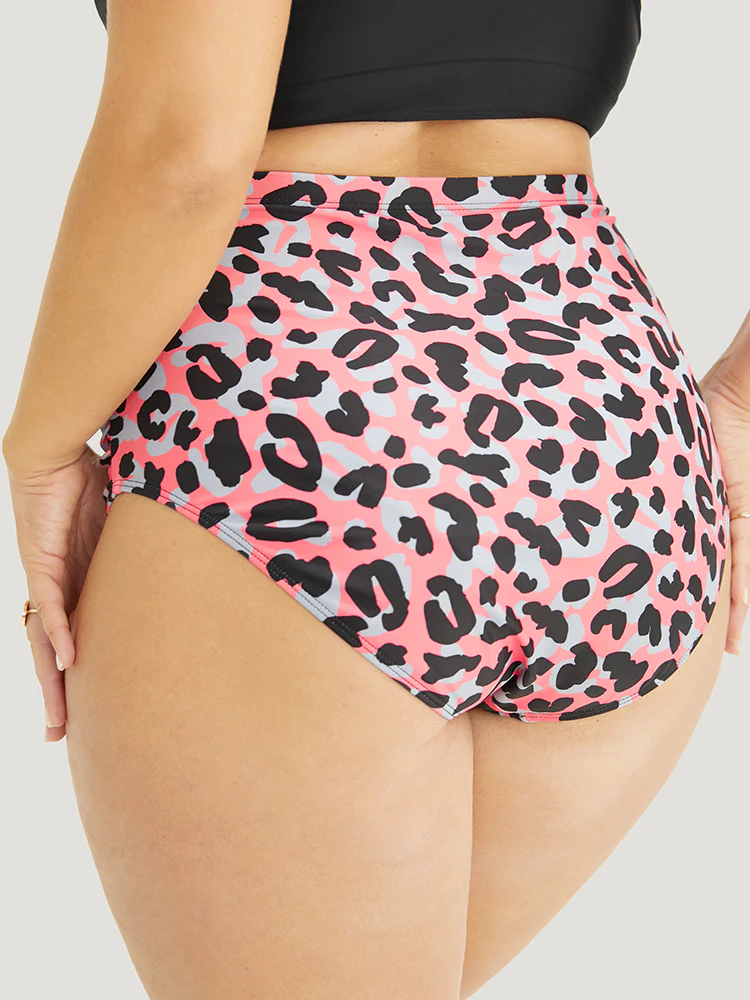 Leopard Print Ruched Detail Bikini Bottom - Image 2