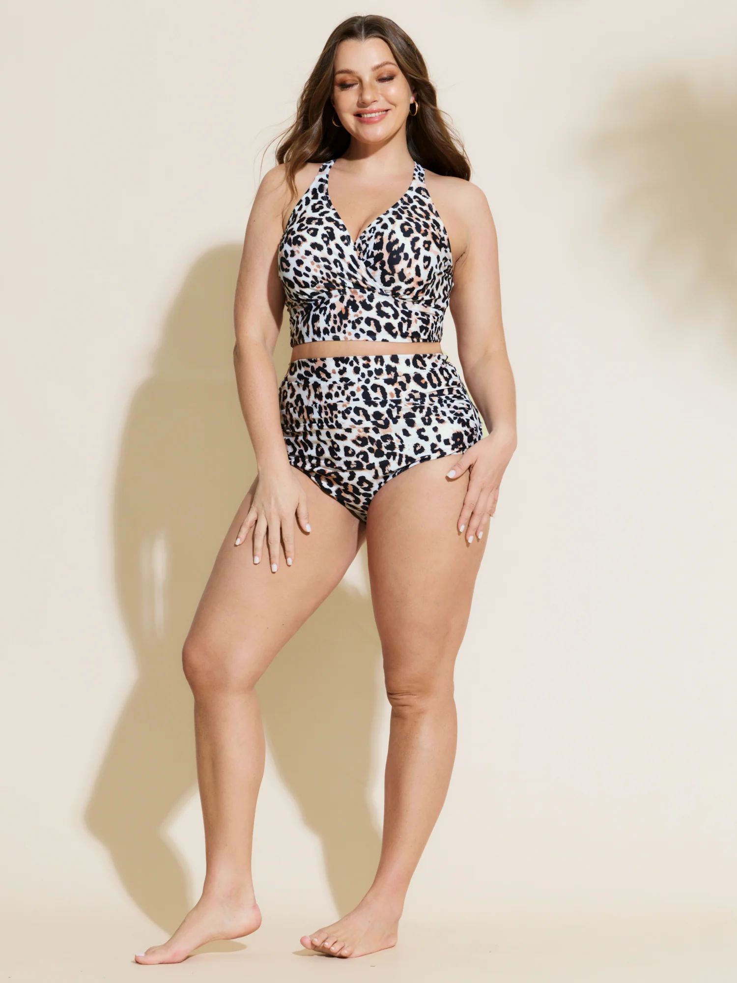 Leopard Print Ruched Tight-Fit Bikini Bottoms - Image 25