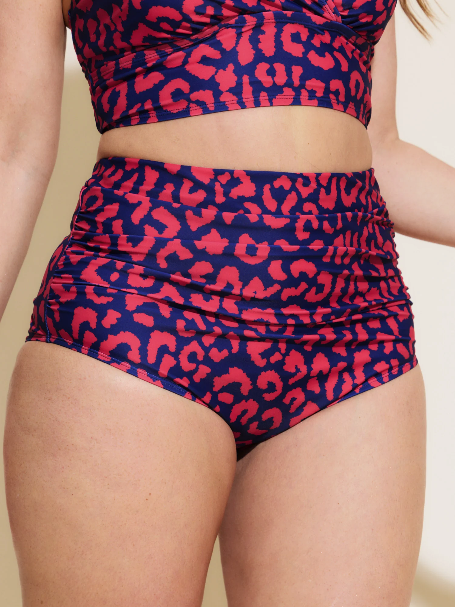 Leopard Print Ruched Tight-Fit Bikini Bottoms - Image 28