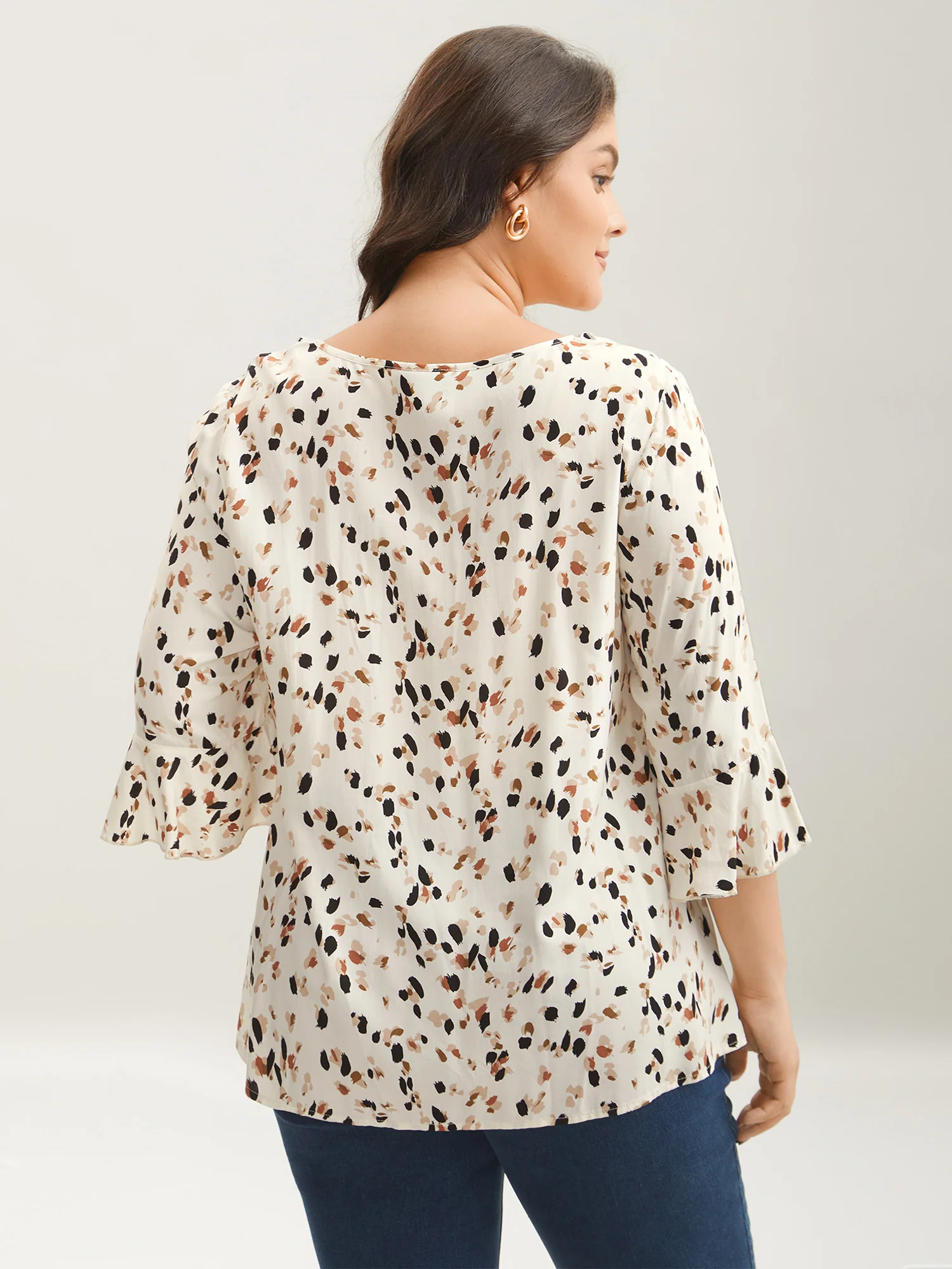 Leopard Print Ruffled Detail Shirt - Image 4