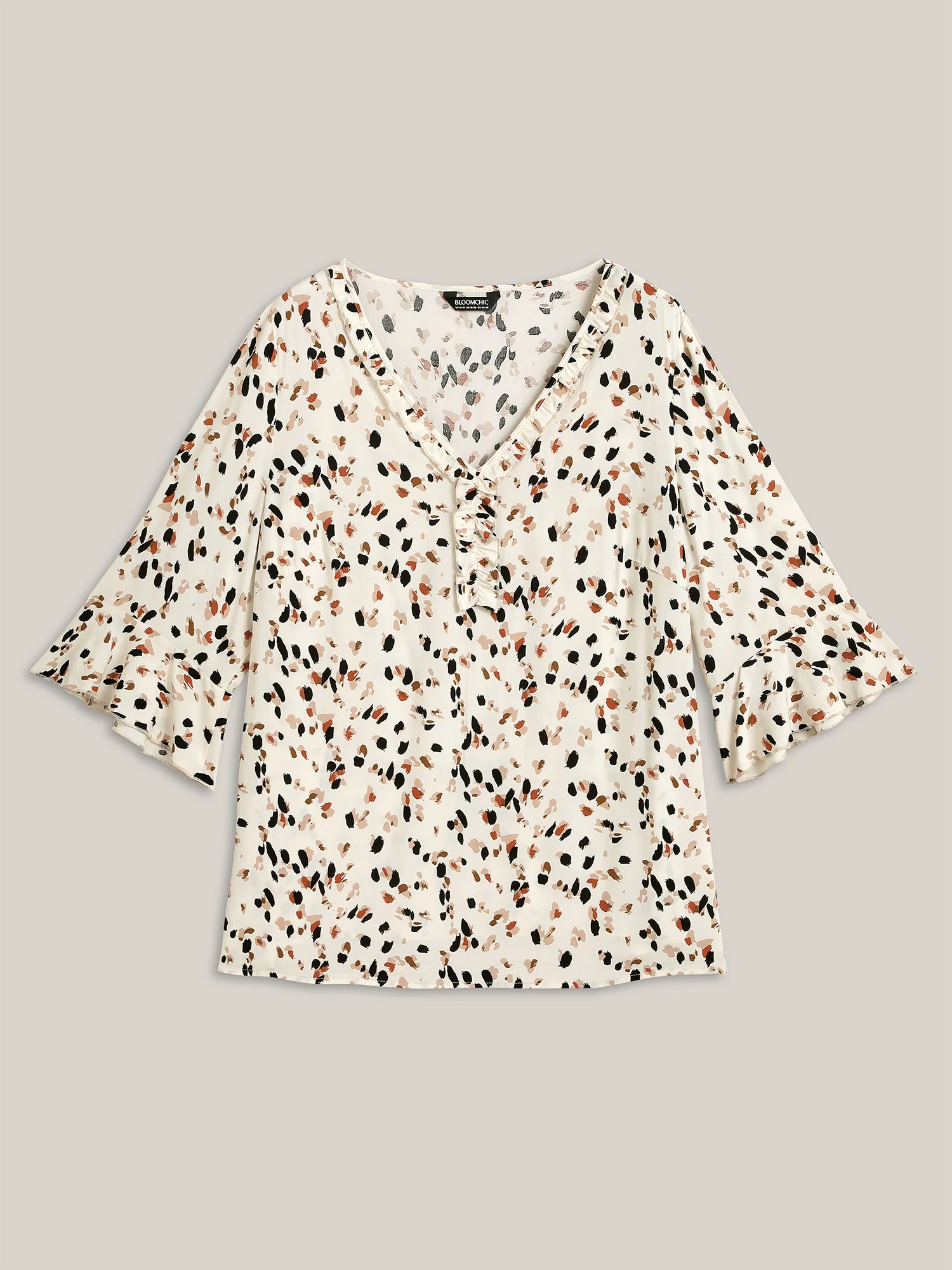 Leopard Print Ruffled Detail Shirt - Image 7