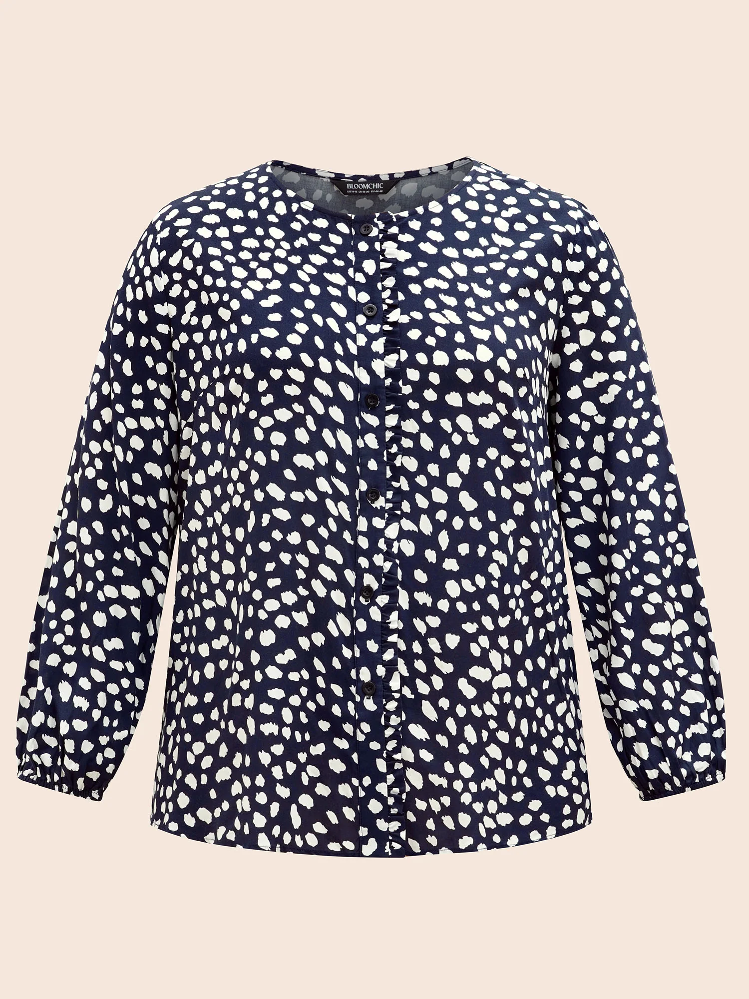 Leopard Print Ruffles Lantern Sleeve Blouse - Image 8