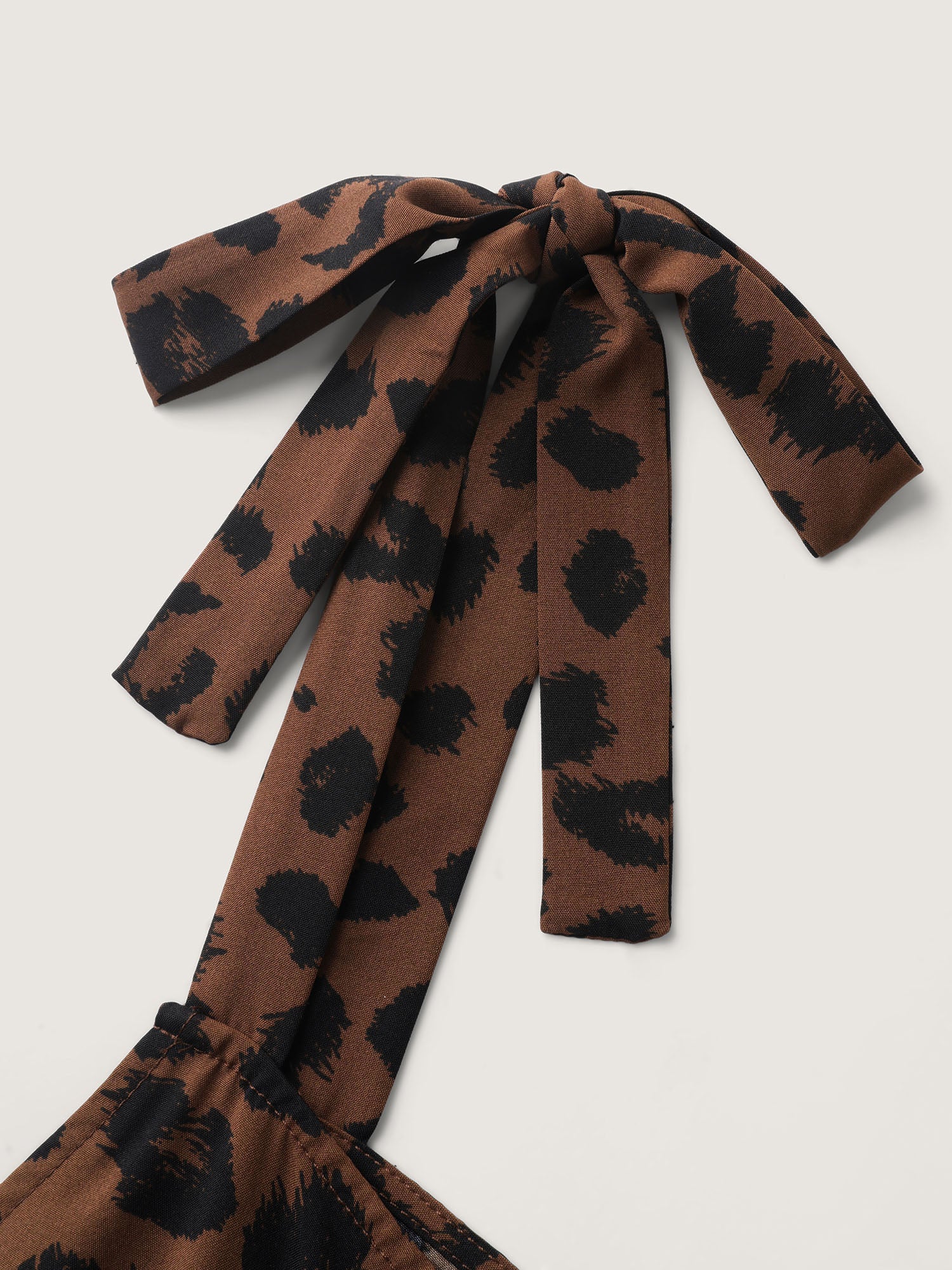 Leopard Print Pockets Shoulder Ties Jumpsuit - Image 5
