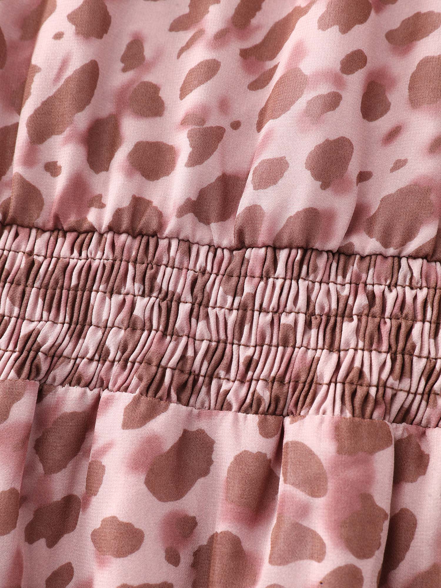 Leopard Print Shirred Waist Mini Dress - Image 6