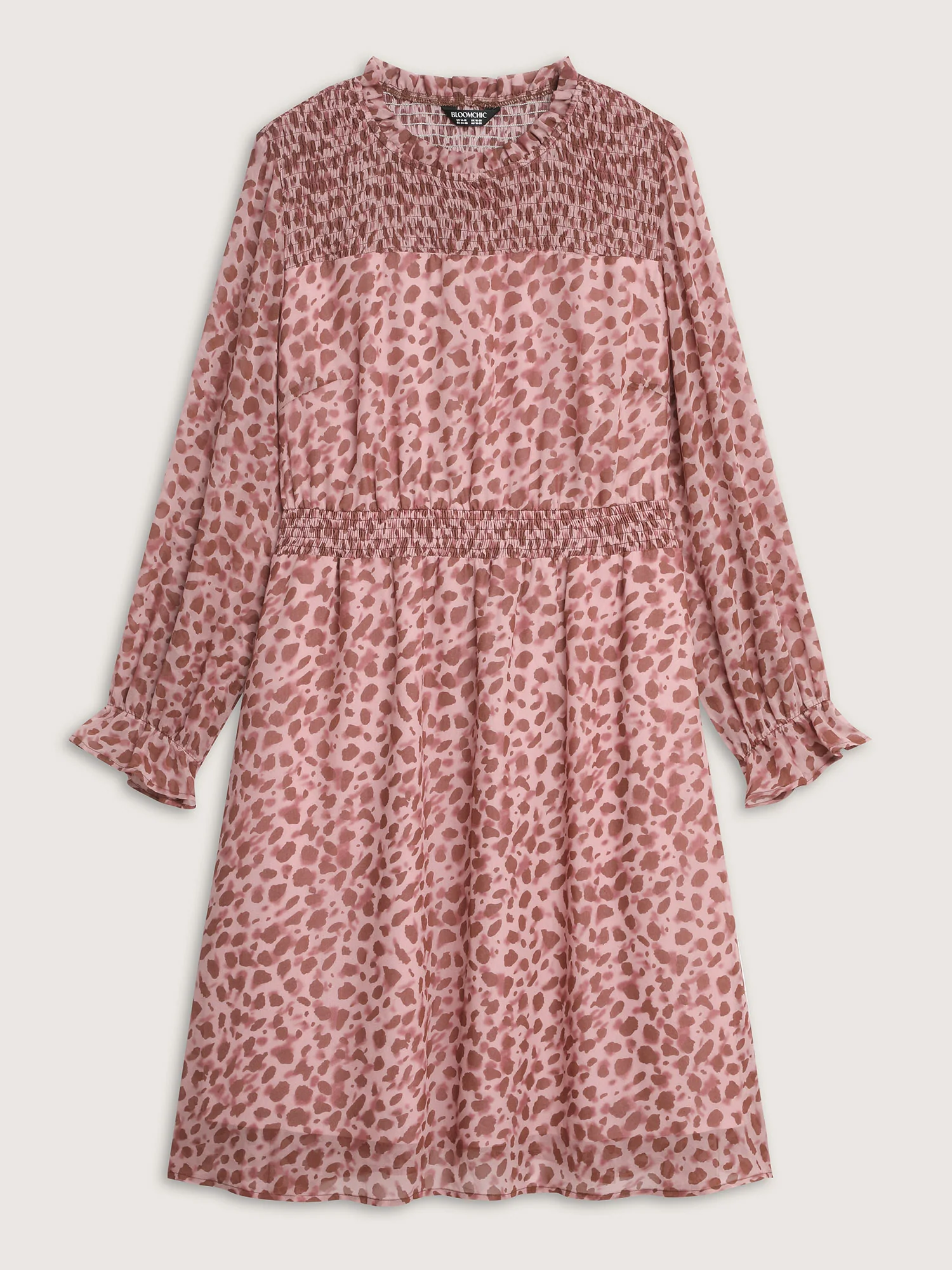 Leopard Print Shirred Waist Mini Dress - Image 8