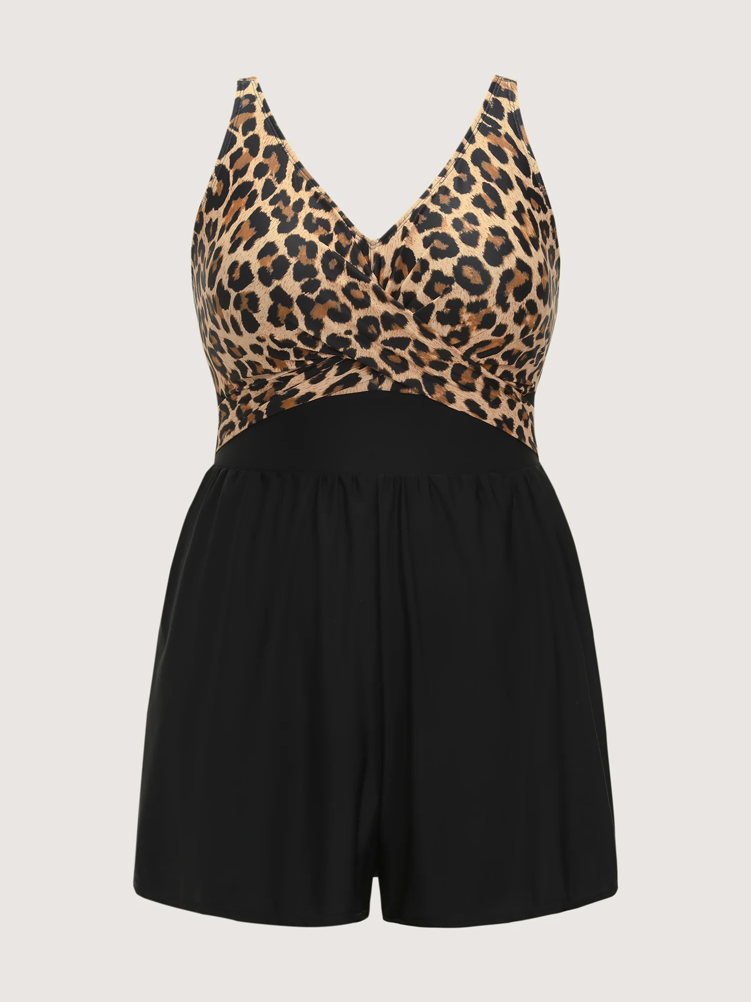Leopard Print Shrink Pleat One-Piece Swimsuit - Image 9