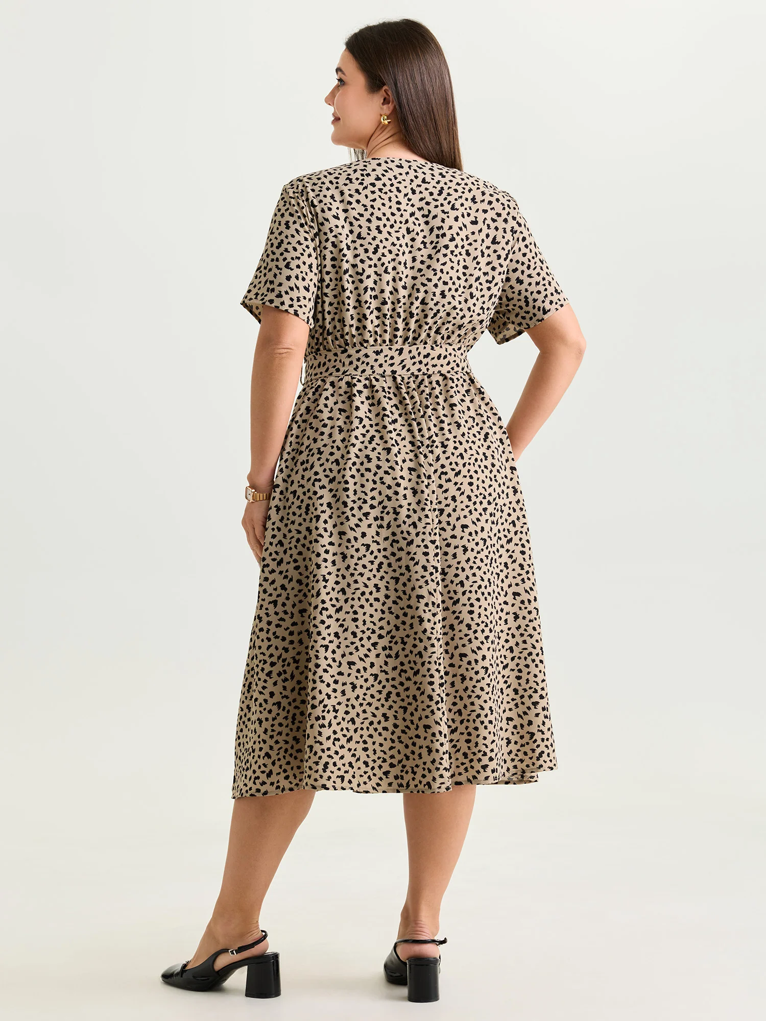 Leopard Print Side-Tie Midi Dress - Image 5