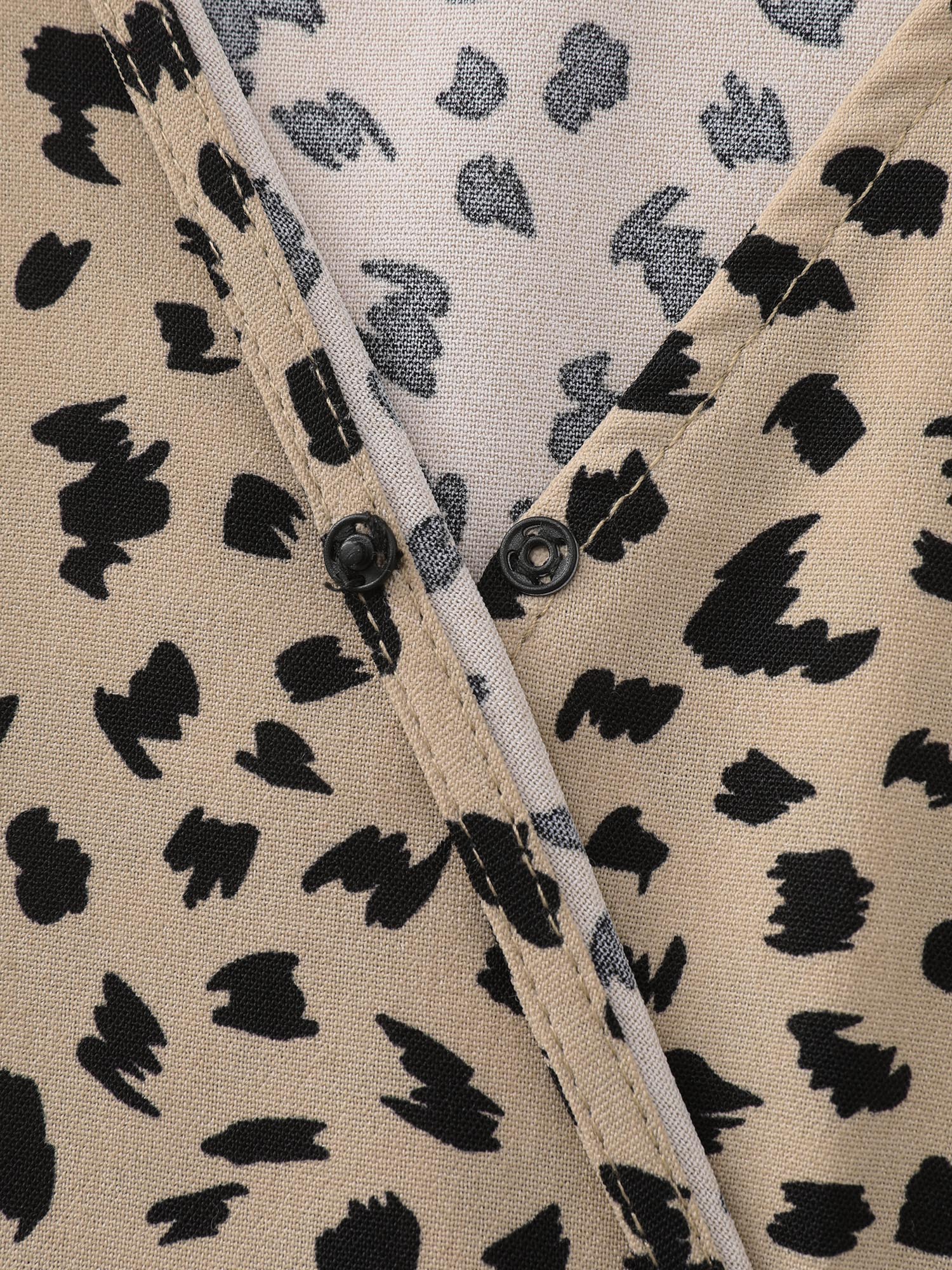 Leopard Print Side-Tie Midi Dress - Image 6