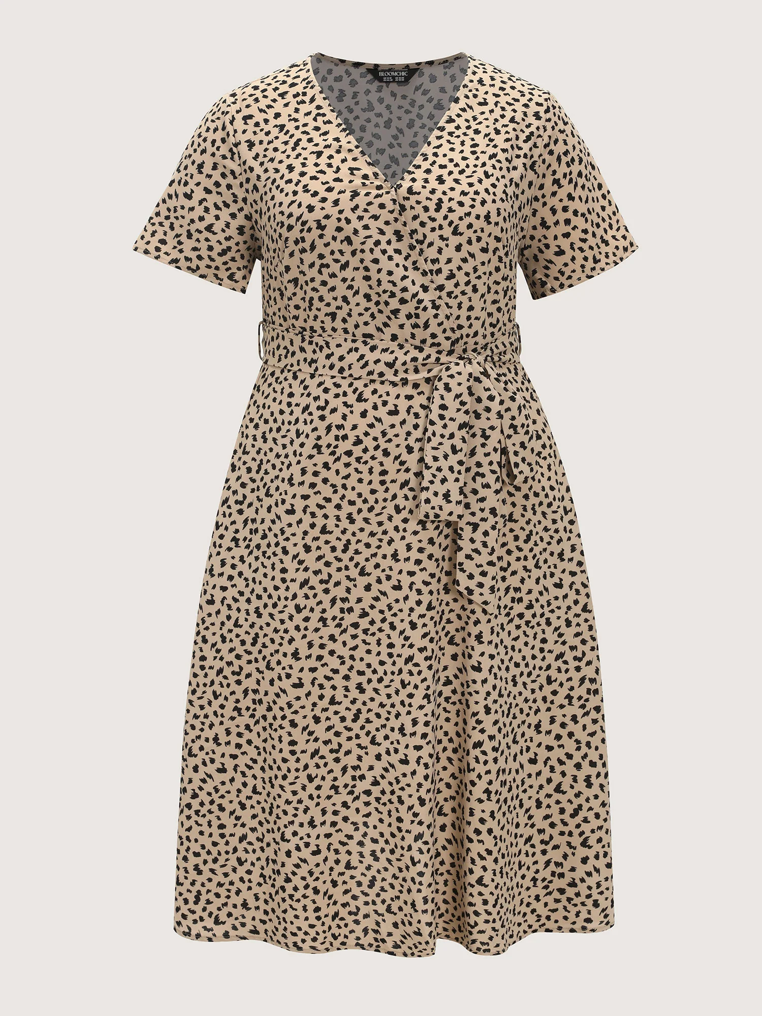 Leopard Print Side-Tie Midi Dress - Image 8