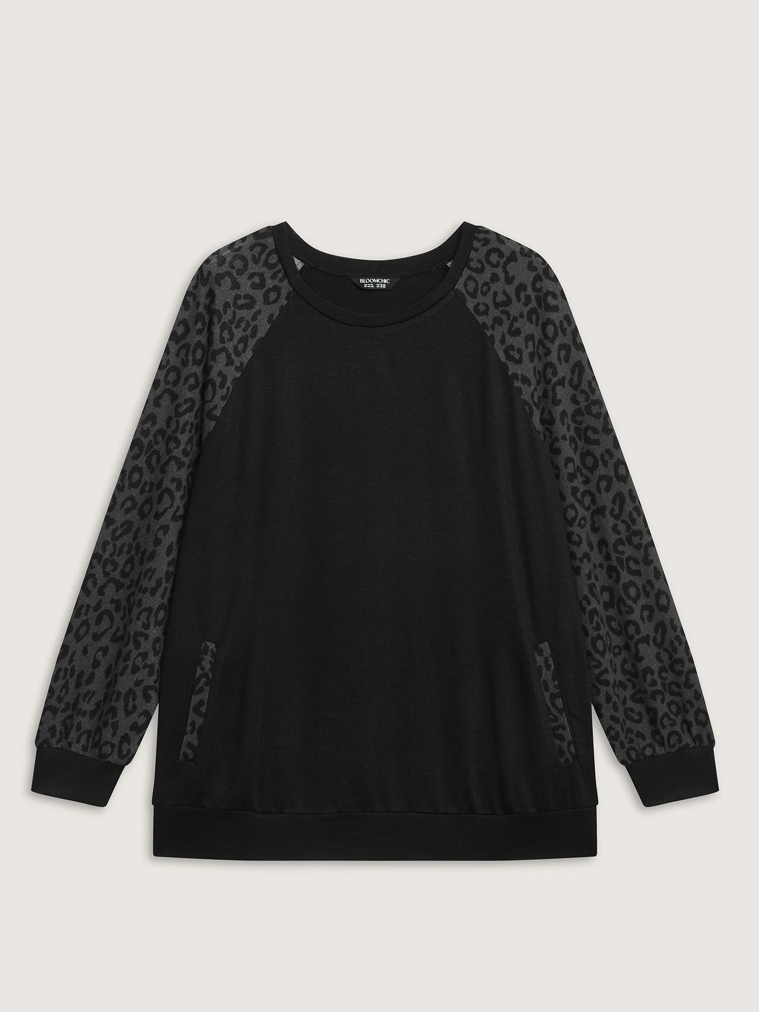 Leopard Print Spliced Pockets Sweatshirt - Image 7