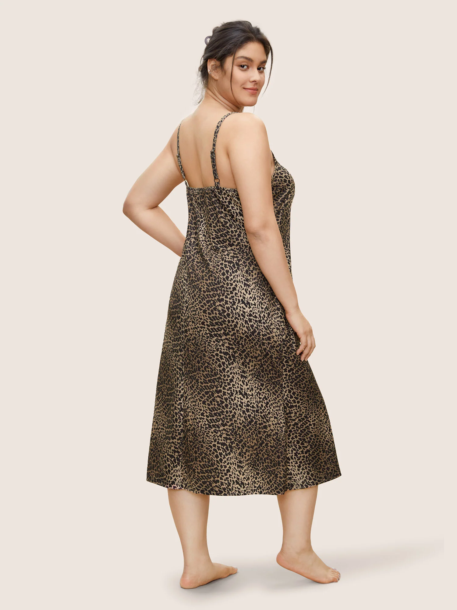 Wild Leopard Print Side Split Cami Nightgown - Image 4