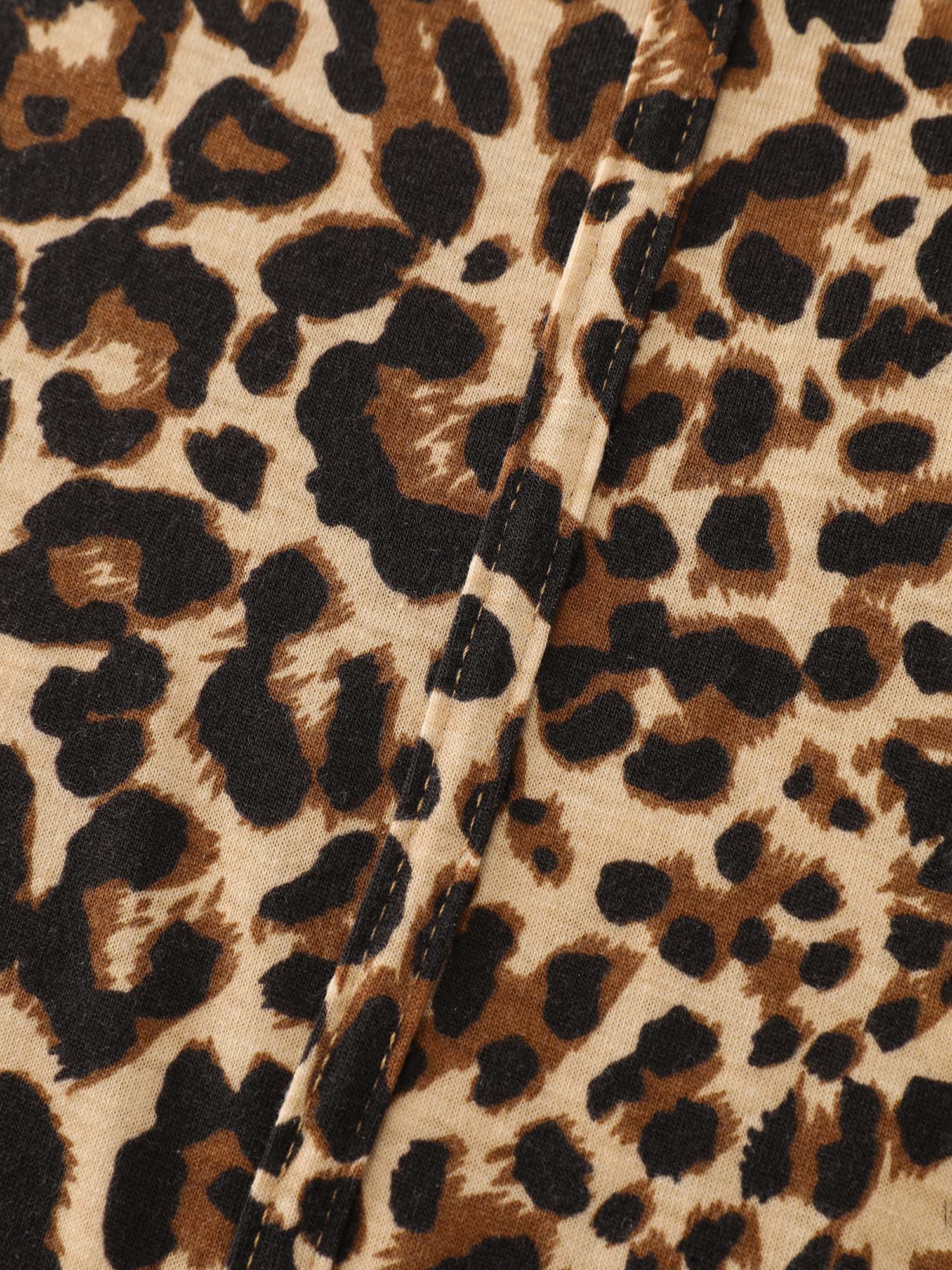 Leopard Print Square Neckline T-Shirt - Image 5