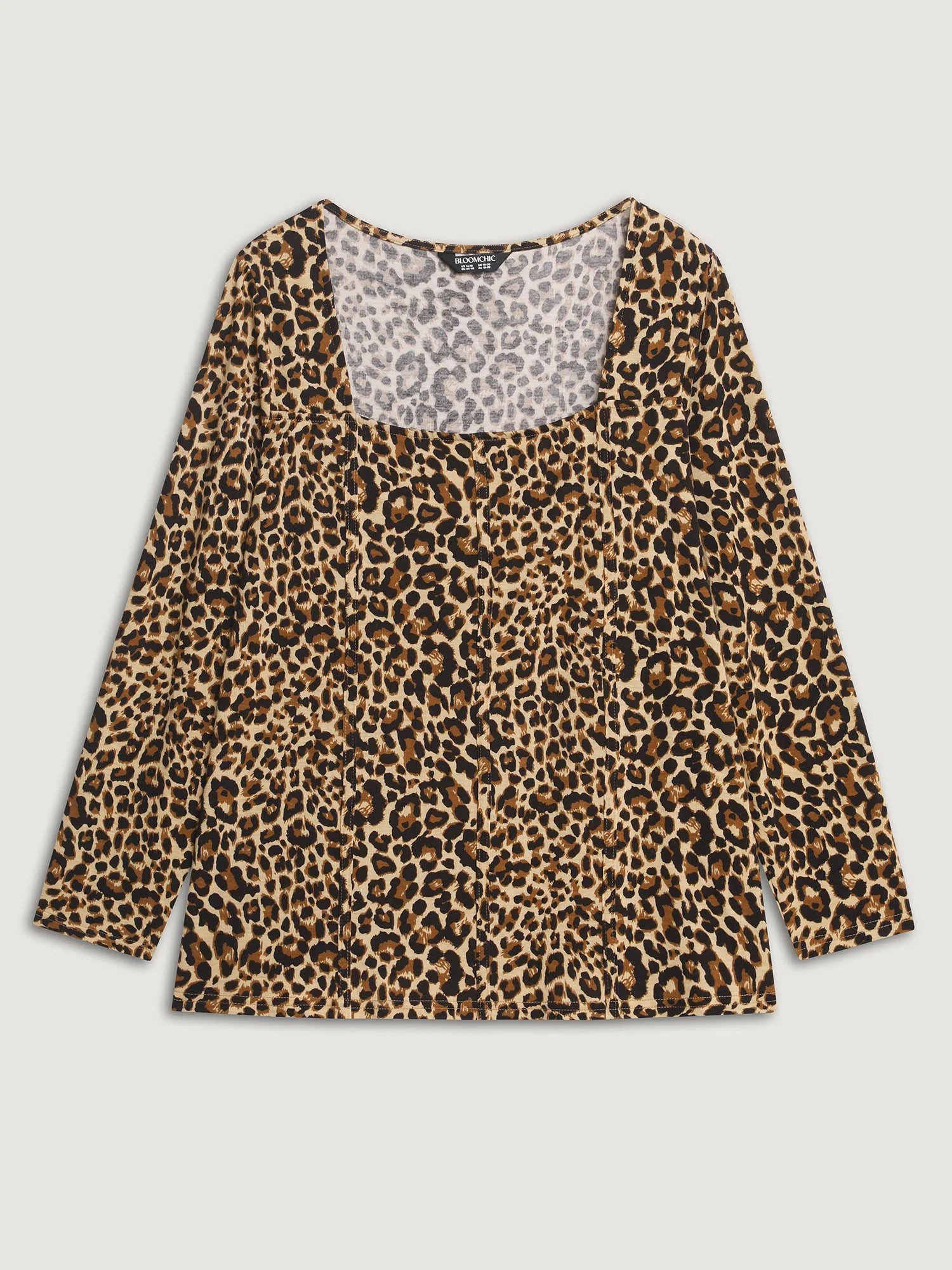 Leopard Print Square Neckline T-Shirt - Image 7