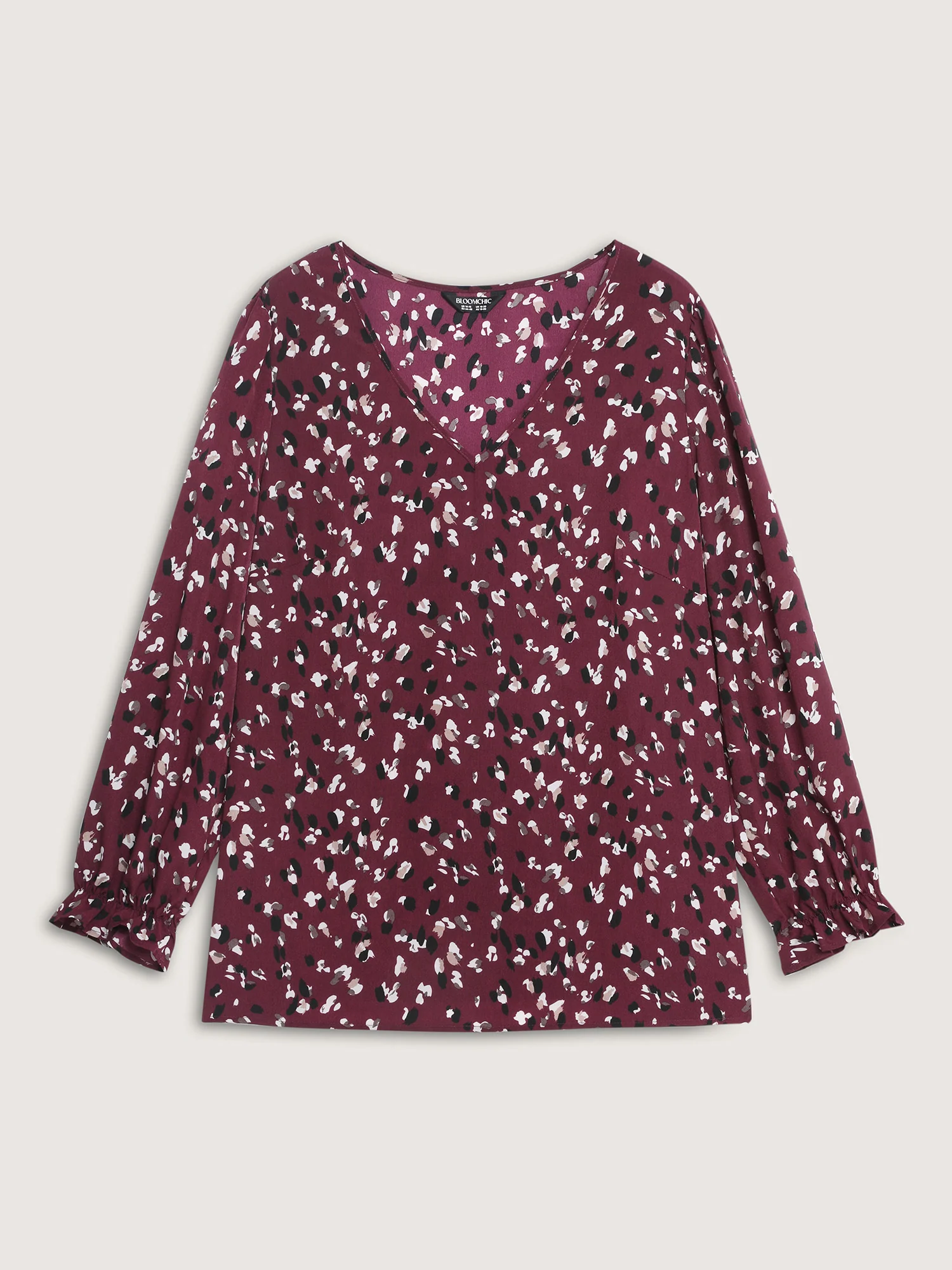 Leopard Print Stretchy Cuff Sleeve Blouse - Image 7