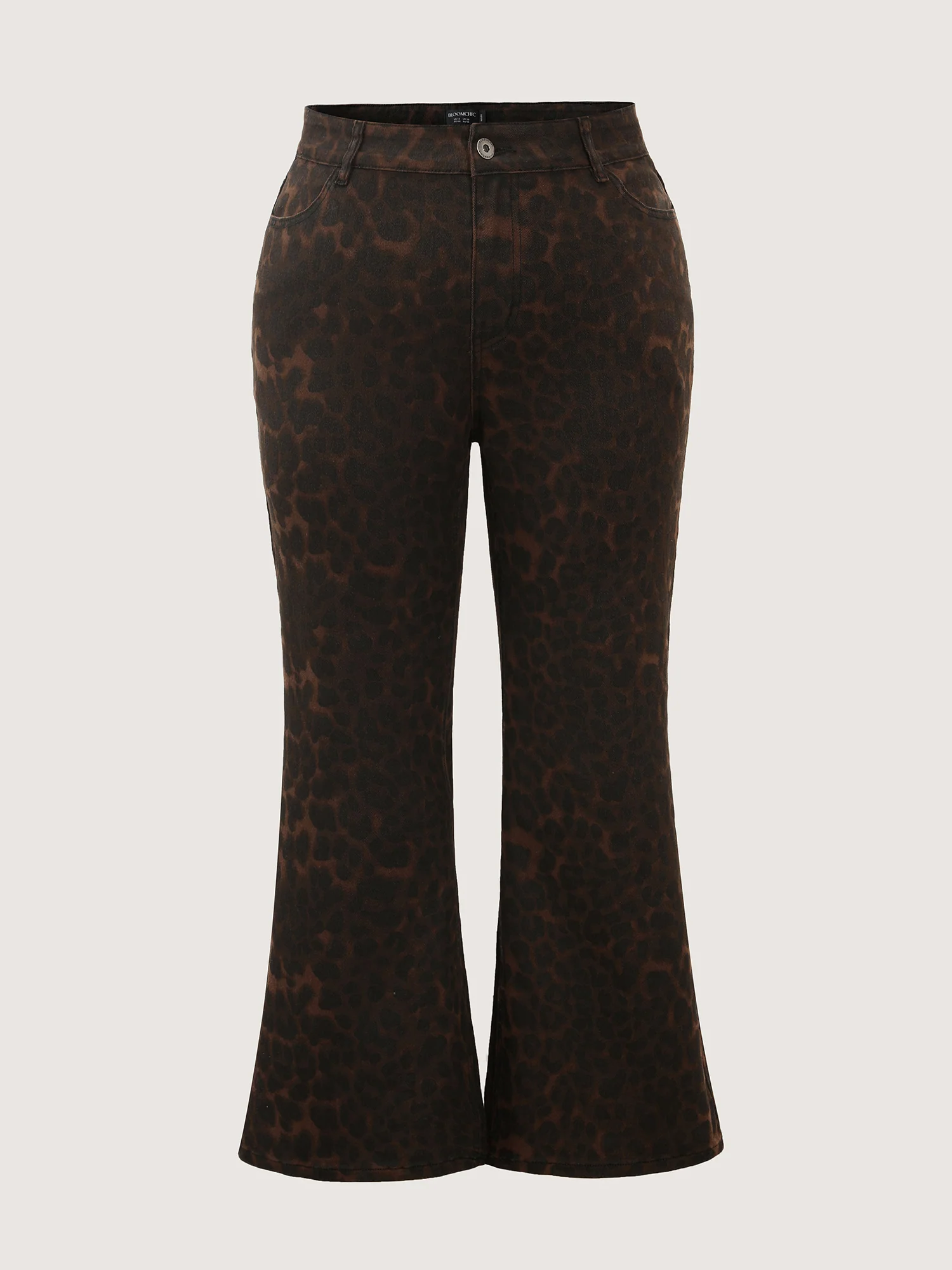 Leopard Print High-Rise Flare Jeans - Image 9