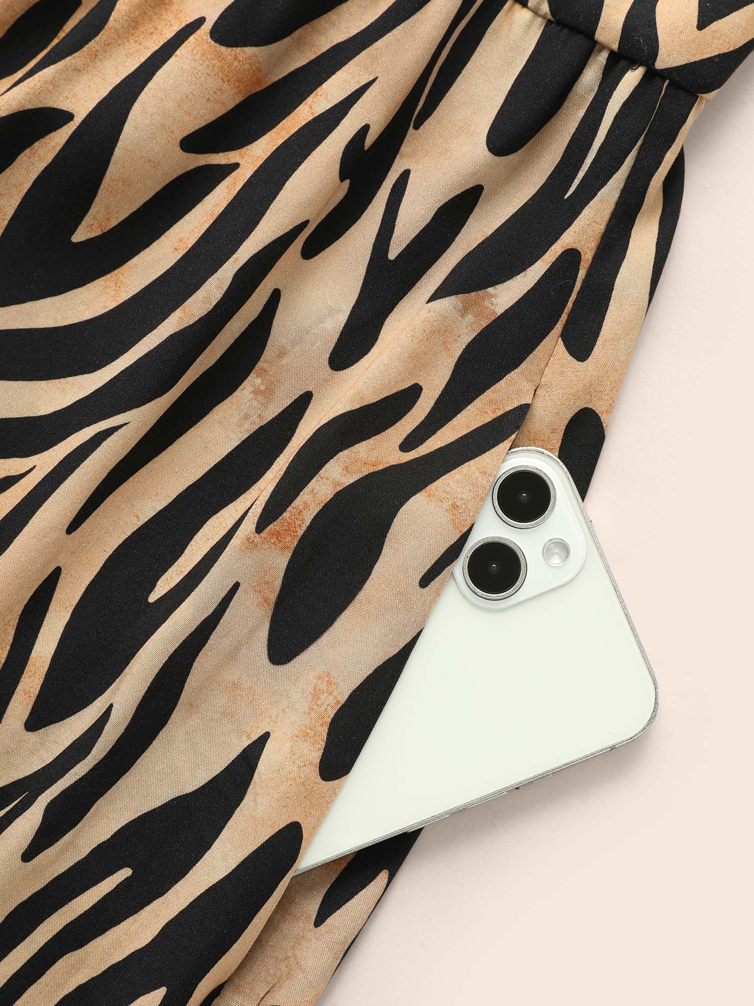 Leopard Print Tie Knot Lantern Sleeve Dress - Image 5