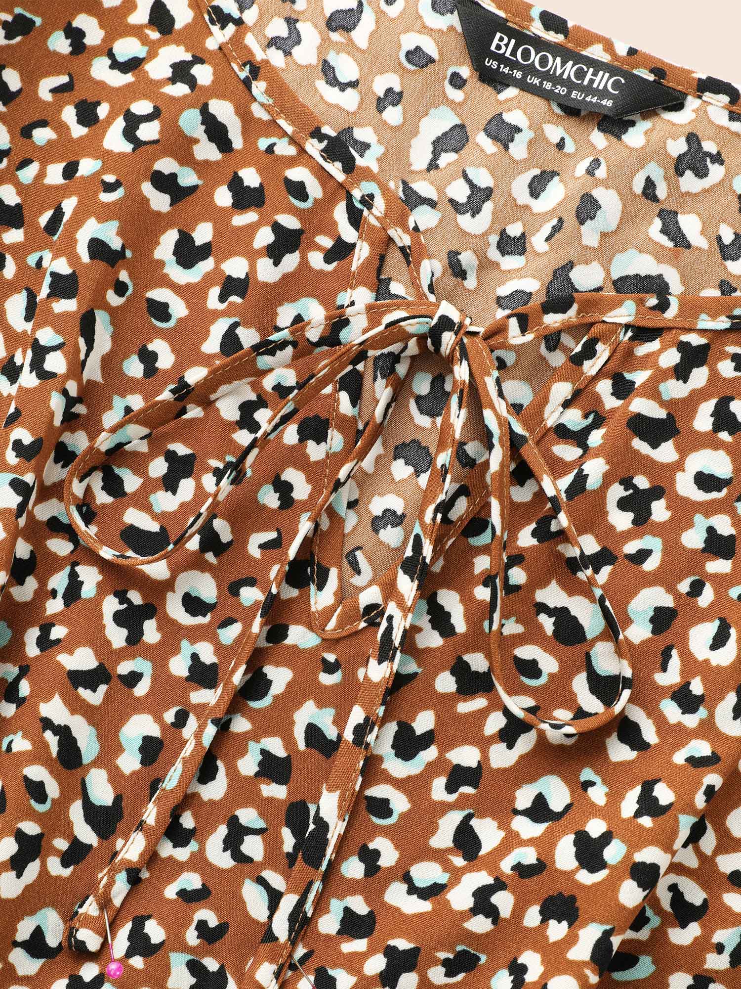 Leopard Print Tie Knot Midi Dress - Image 6