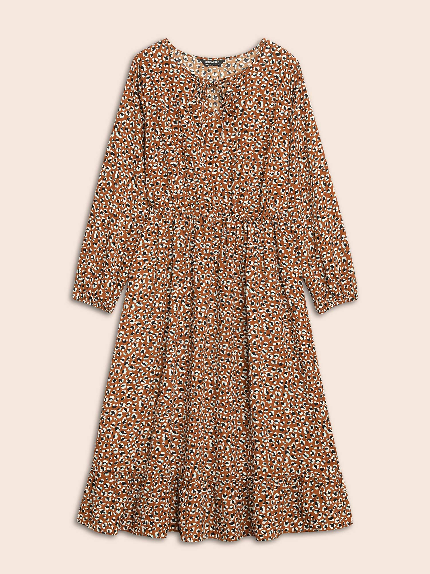 Leopard Print Tie Knot Midi Dress - Image 7