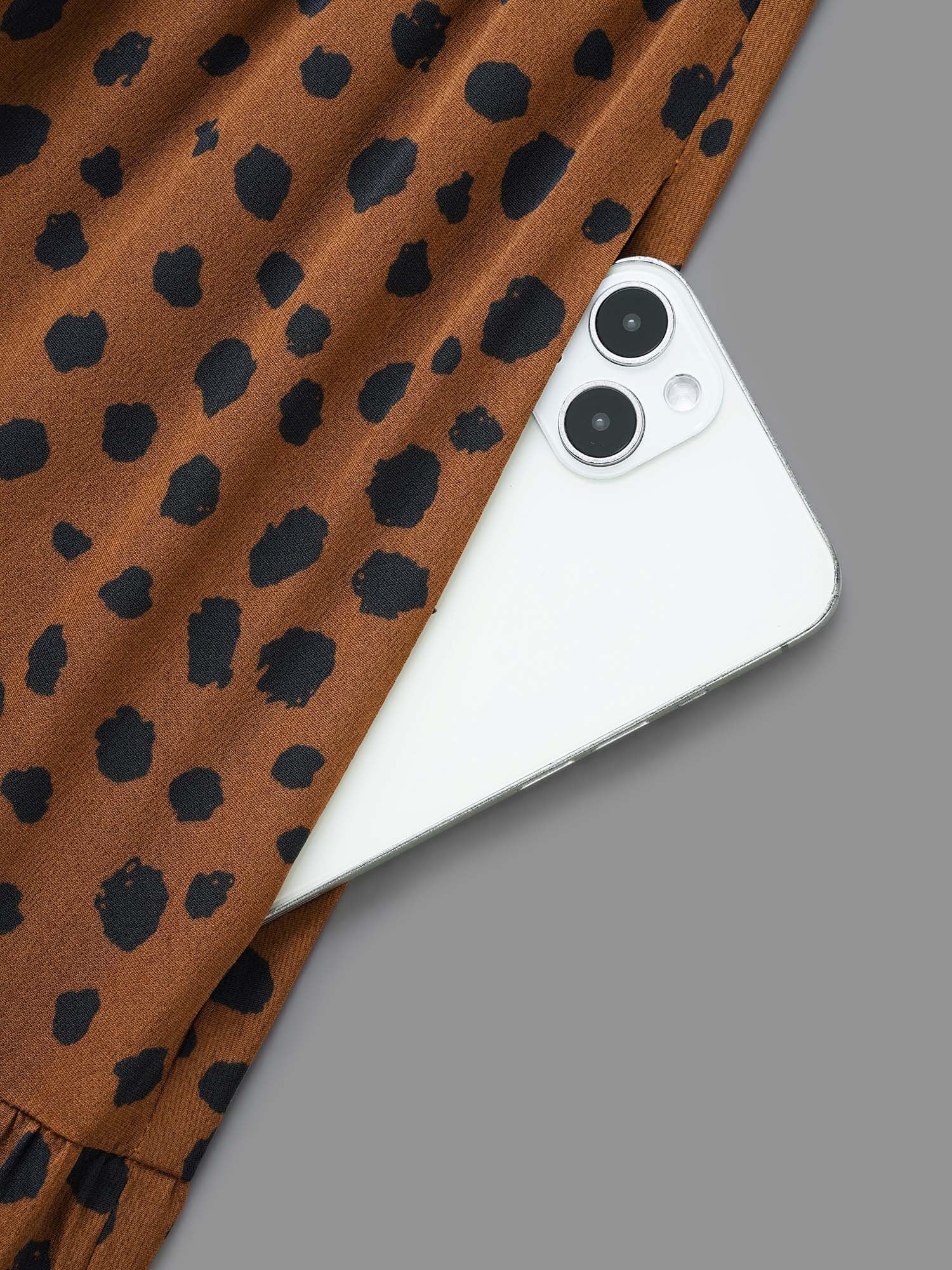 Leopard Print Tie Knot Ruffle Layered Hem Dress - Image 6