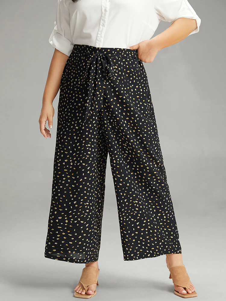 Leopard Print Ties Straight Leg Pants - Image 3
