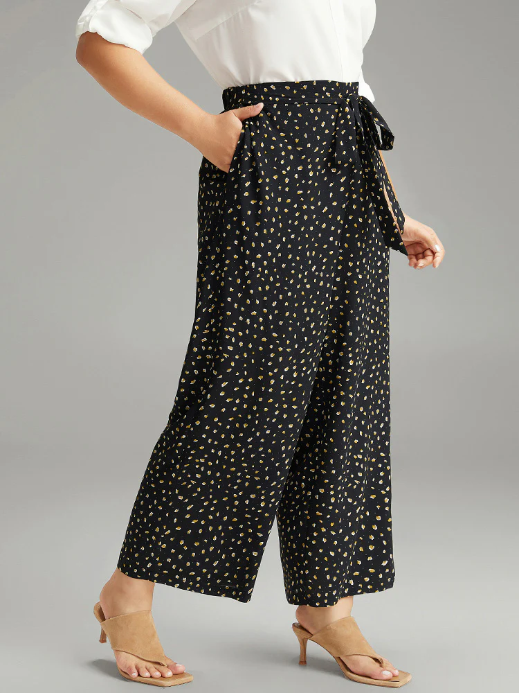 Leopard Print Ties Straight Leg Pants - Image 5