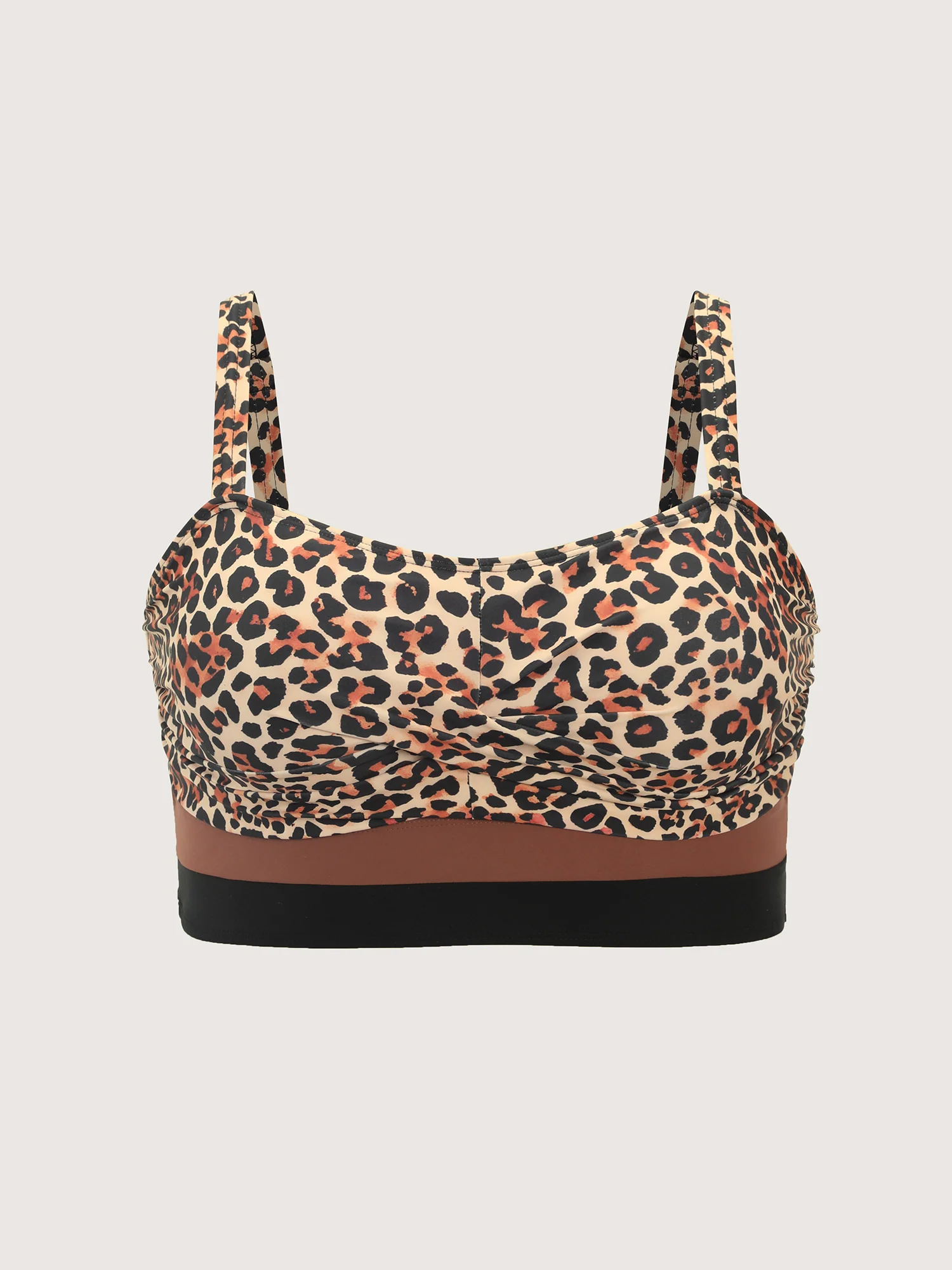 Leopard Print Twist Front Bikini Top - Image 6