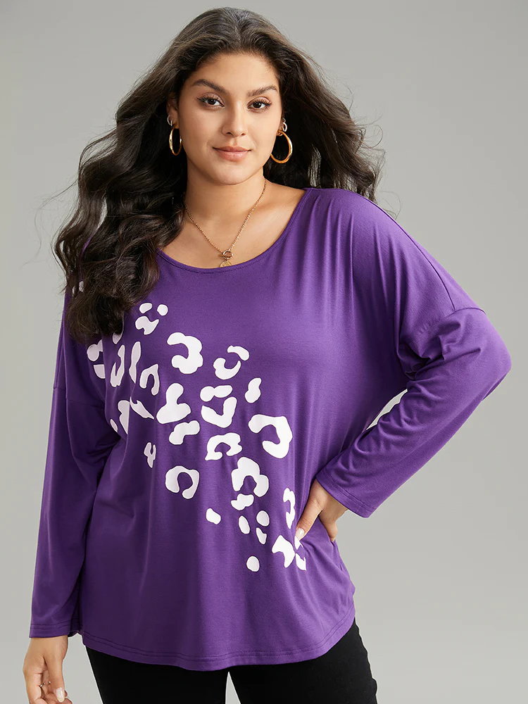 Leopard Print Two Tone T-shirt - Image 3