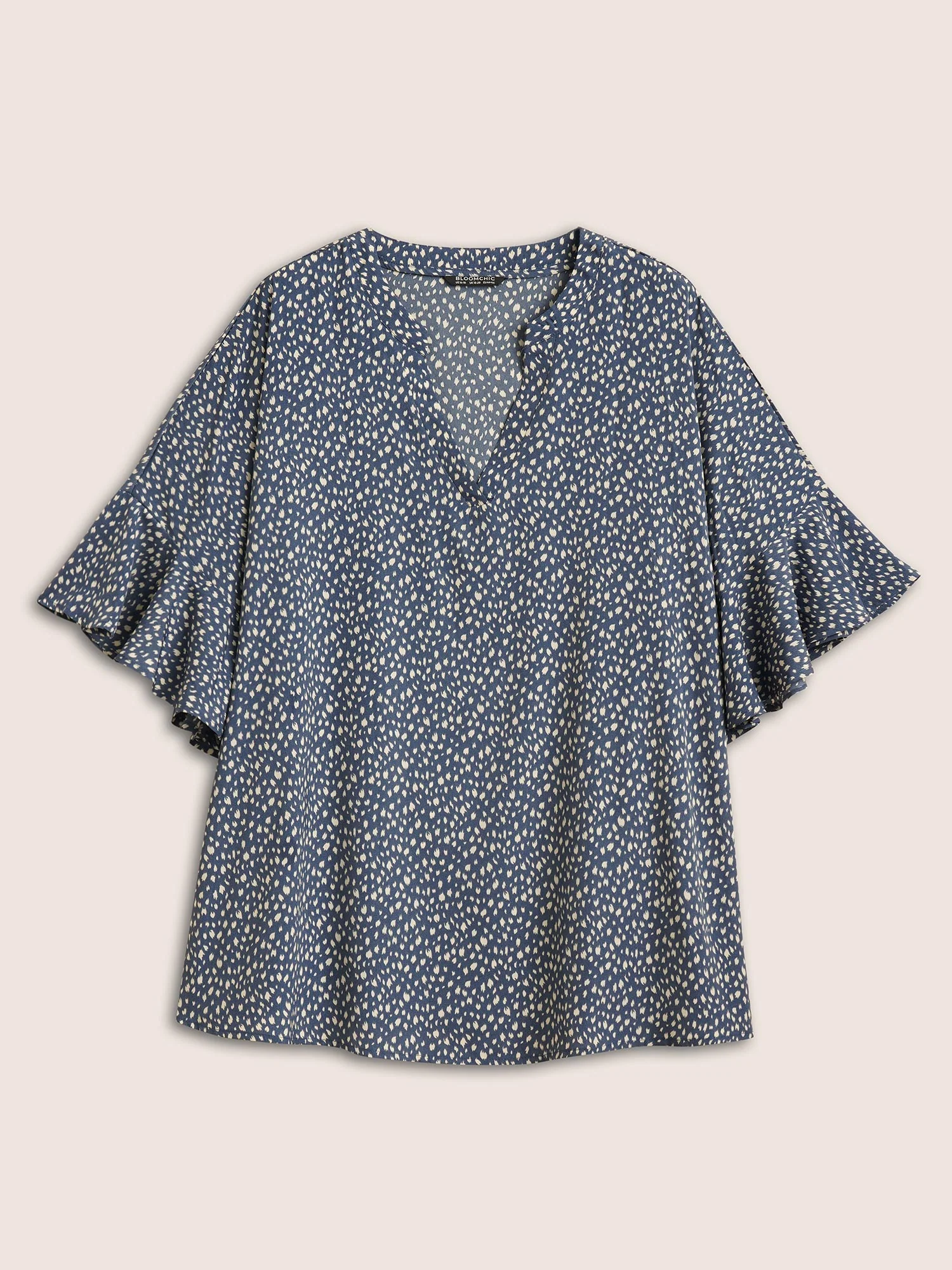 Leopard Print V Neck Ruffle Sleeve Blouse - Image 7