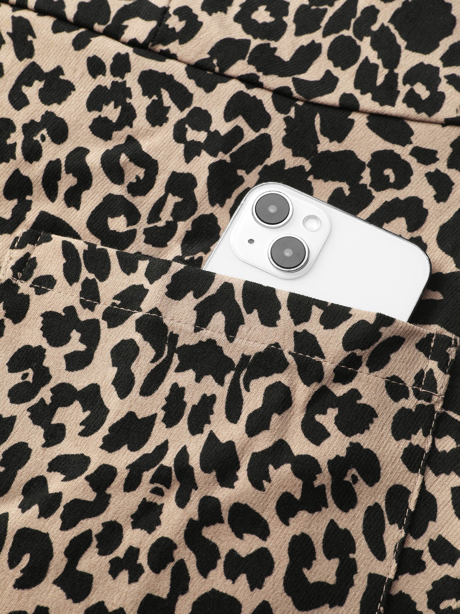 Leopard Print Zipper Front Knee-Length Dress - Image 5