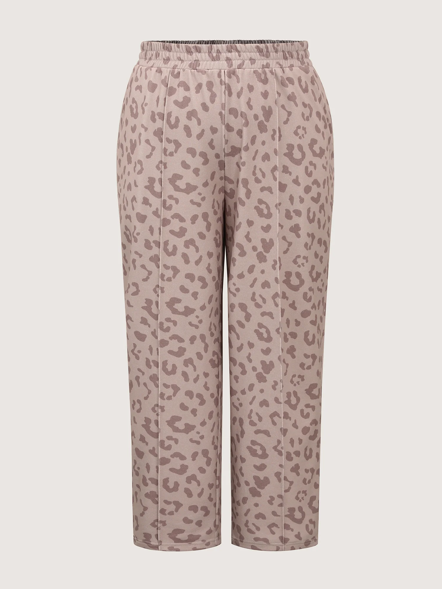 Leopard Seamed Shirred Waistband Pants - Image 8