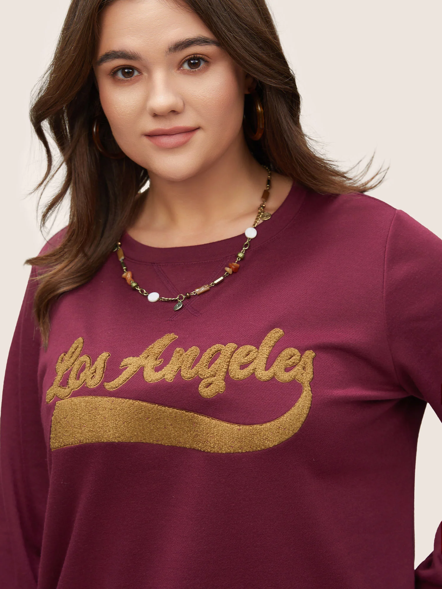 Letter Graphic Towel Embroidered Sweatshirt - Image 2