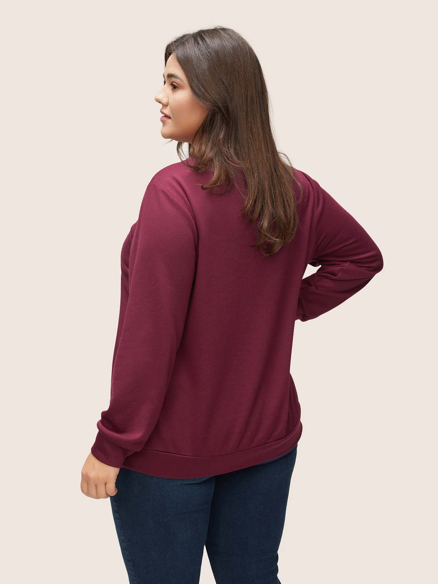 Letter Graphic Towel Embroidered Sweatshirt - Image 3