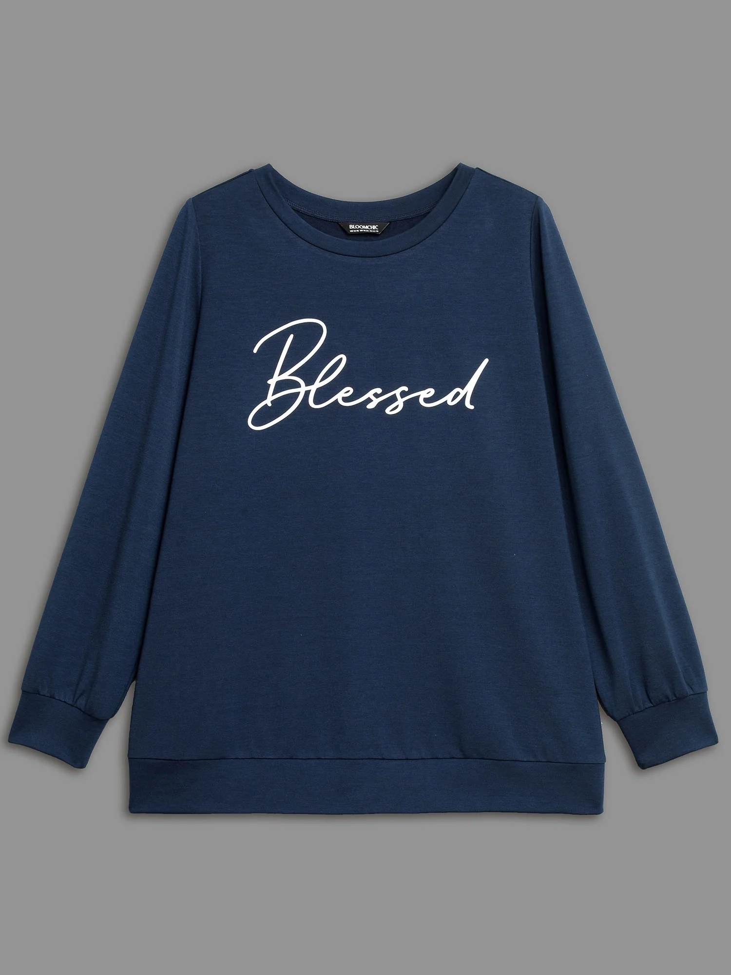 Letter Print Crew Neck Sweatshirt - Image 8