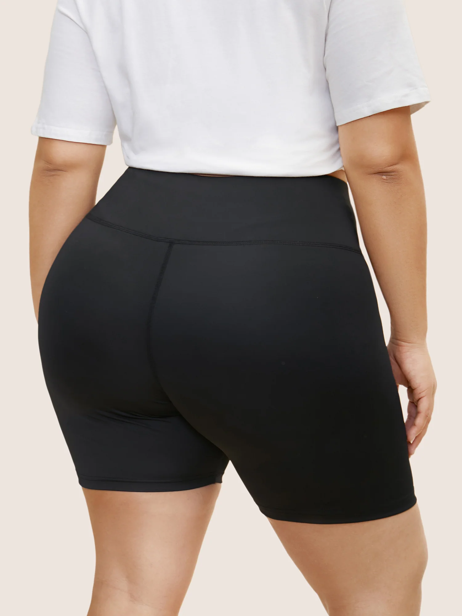 Letter Print Wideband Waist High Rise Pants - Image 3