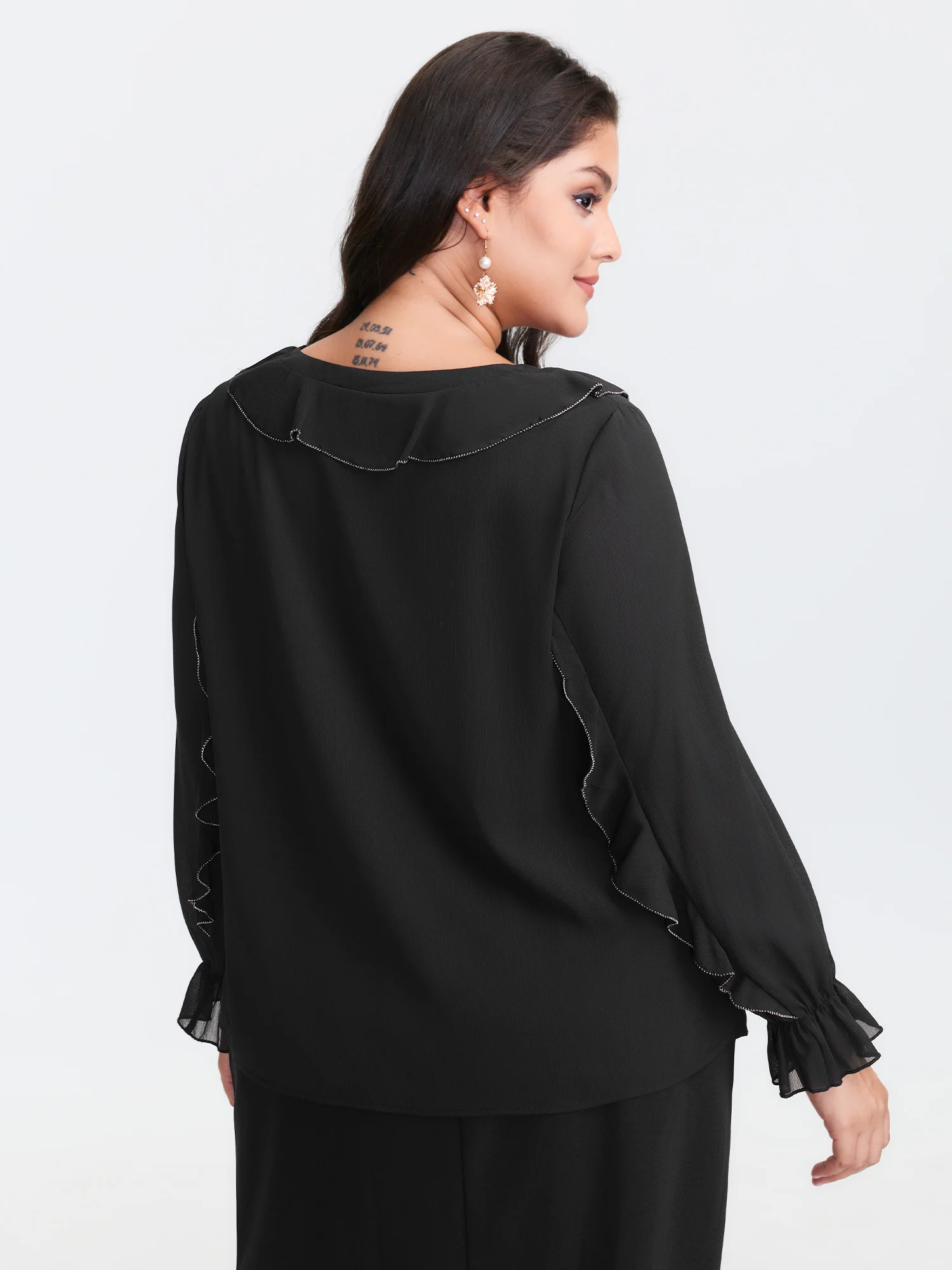 Lettuce Edge Color Contrast Blouse - Image 4