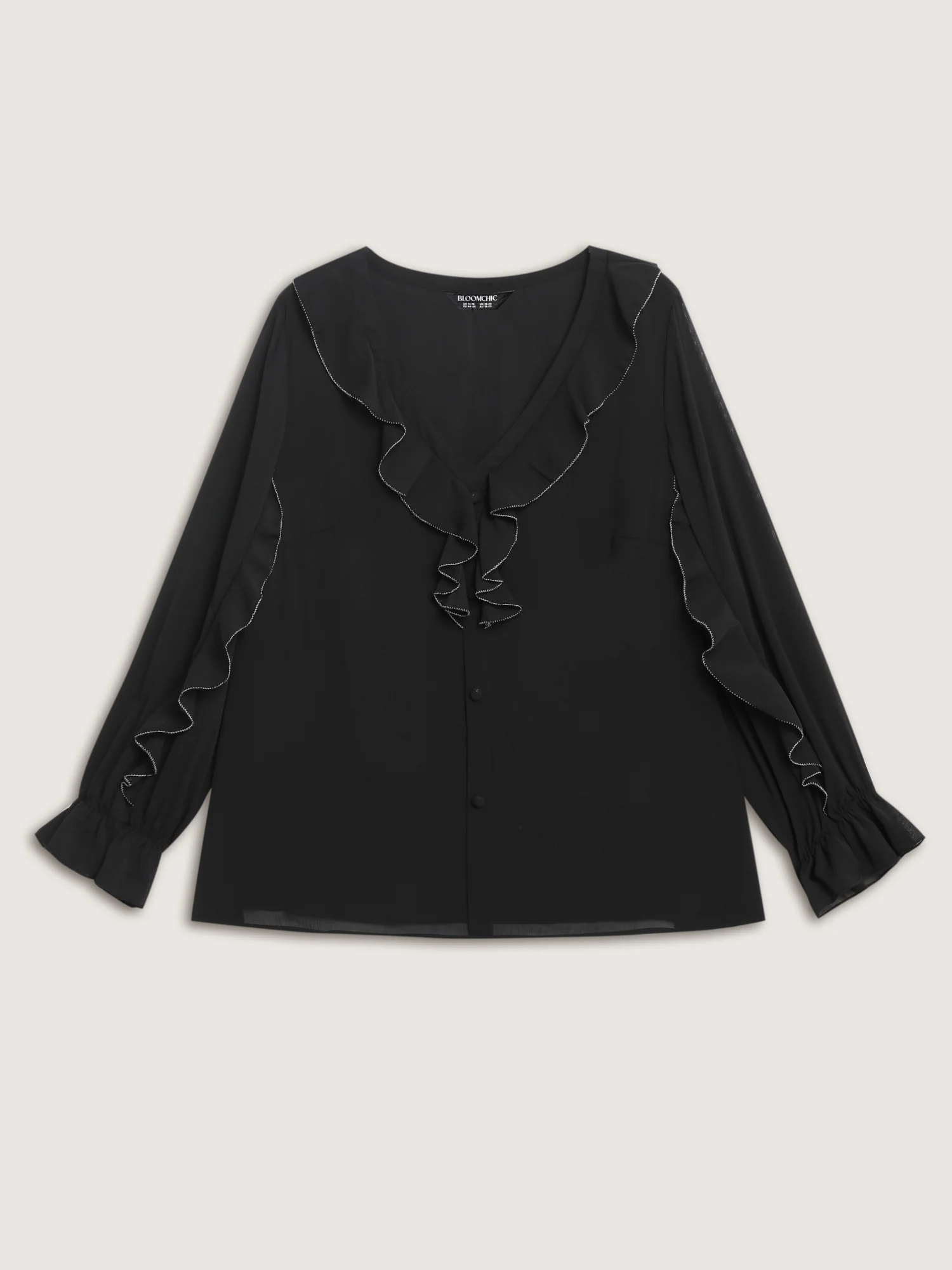 Lettuce Edge Color Contrast Blouse - Image 5