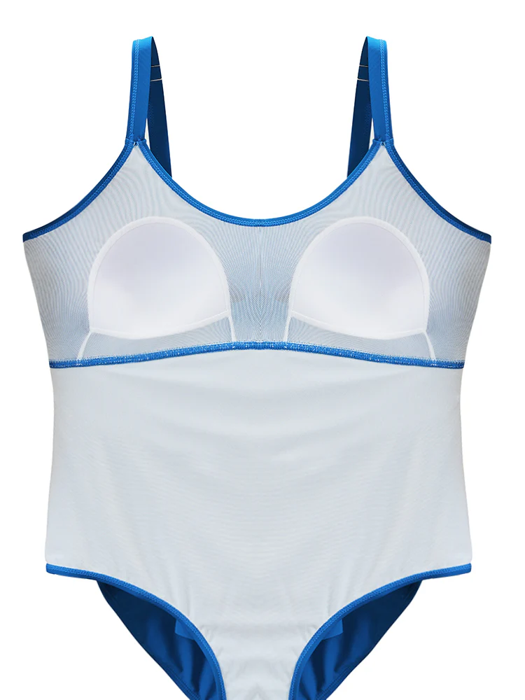 Lightly Lined Bow Asymmetrical Ruffle One Piece Swimsuit - Image 7